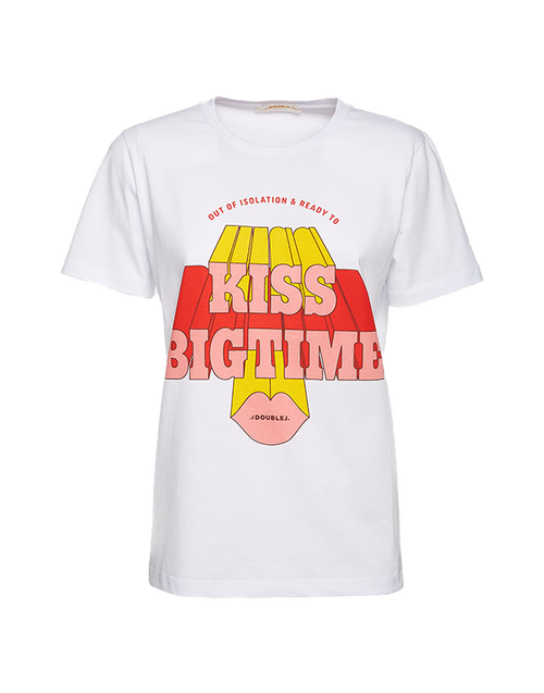 LaDoubleJ Slogan T-shirt Kiss Big Time SHI0031JER010SLO0001