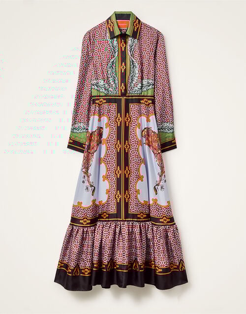 La DoubleJ Long Sleeves San Pietro Dress La DoubleJ Long Sleeves San Pietro Dress Mariposa Placée Celeste DRE0969SIL006MAR07BU12