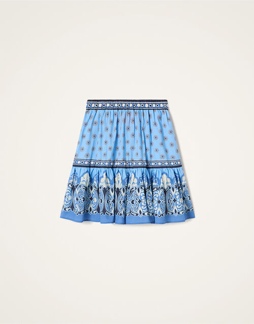 La DoubleJ Mini Big Skirt Cocoon Plac&eacute;e Blue SKI0206COT098COC02BU03
