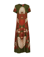 La DoubleJ Swing Dress La DoubleJ Swing Dress Kerylos Placée Dark Green DRE0128SIL006KER01GR03
