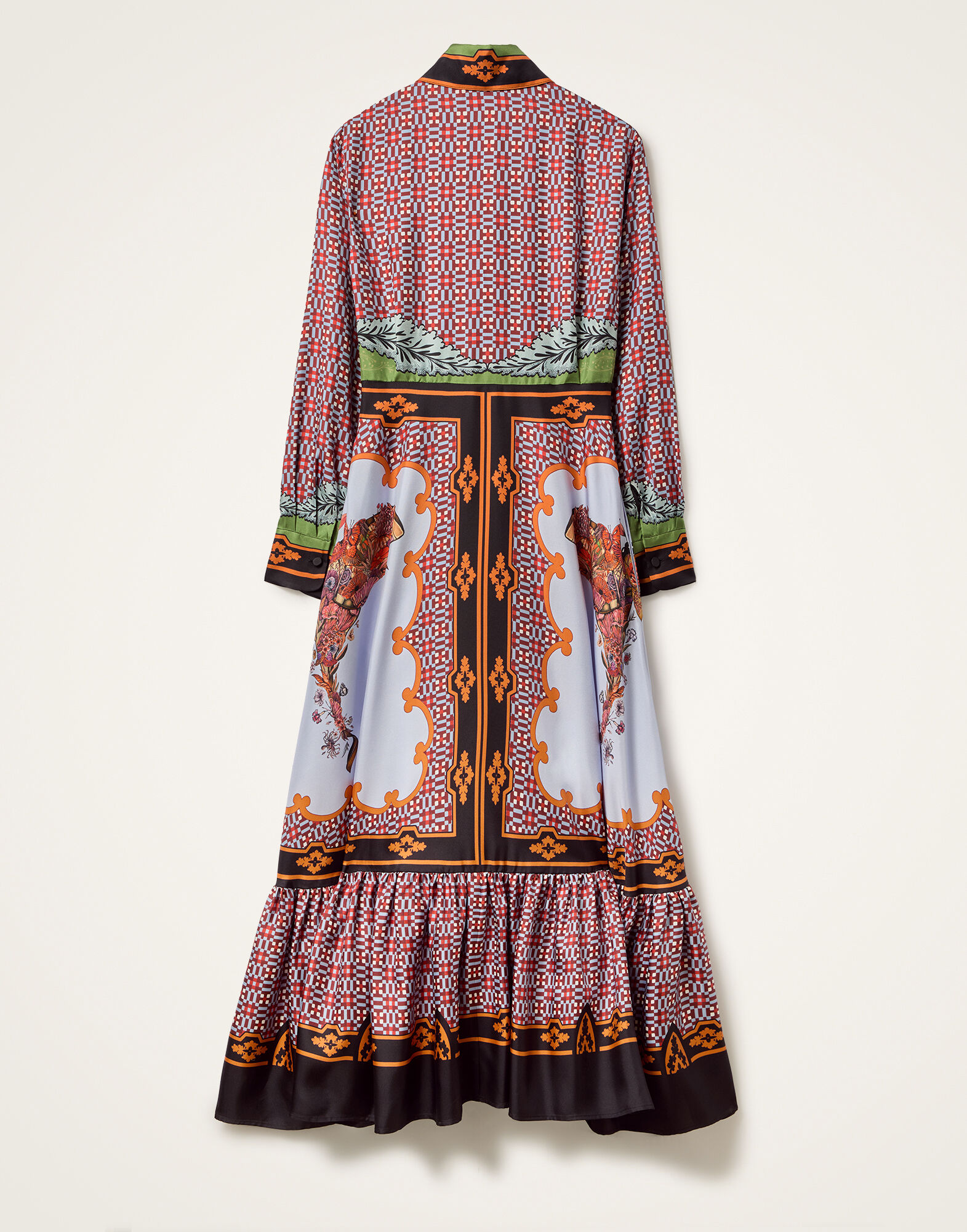 La DoubleJ Long Sleeves San Pietro Dress Mariposa Plac&eacute;e Celeste DRE0969SIL006MAR07BU12