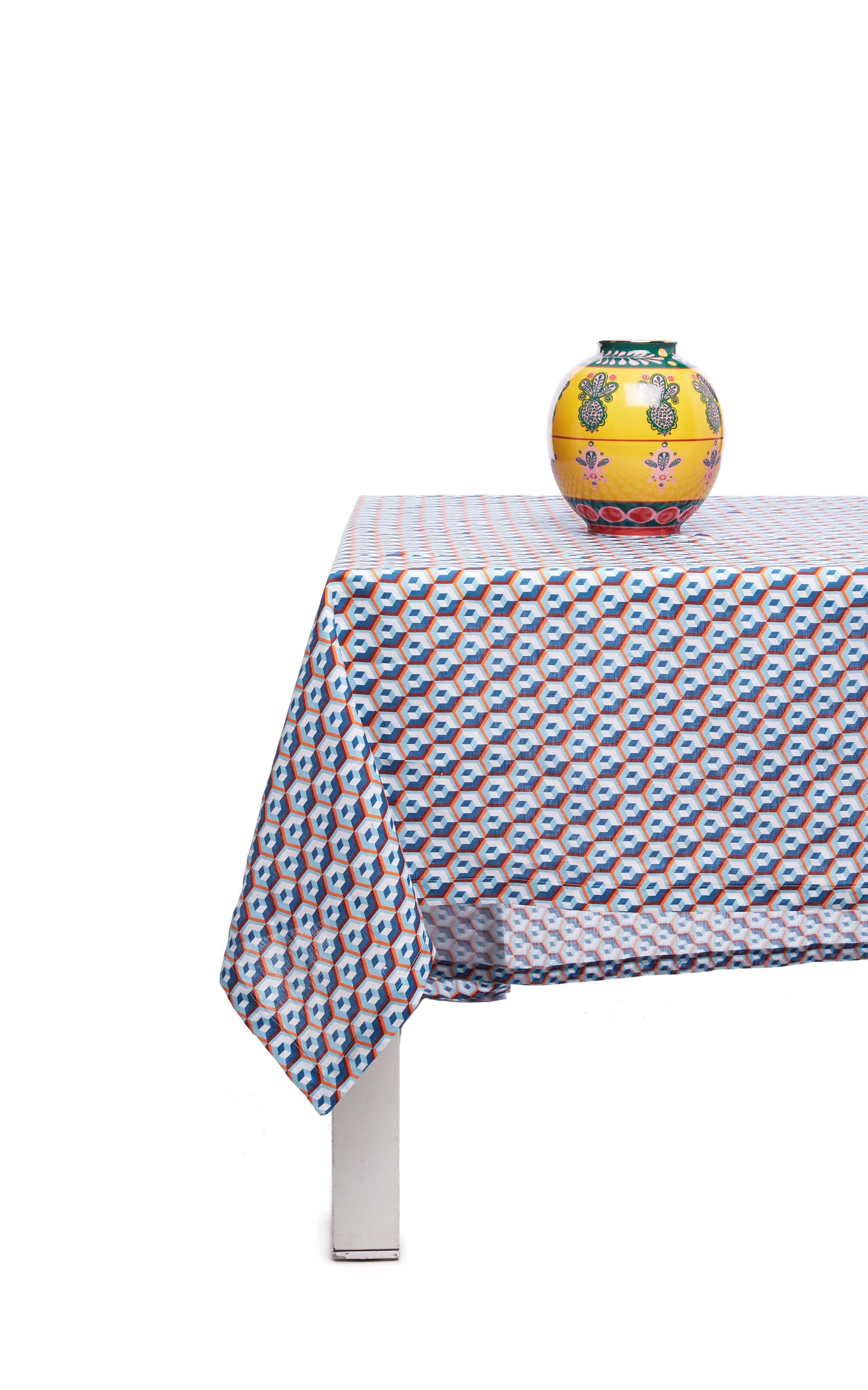 La DoubleJ Medium Tablecloth (180X280) Cubi Blu TBC0002LIN001CUB0013