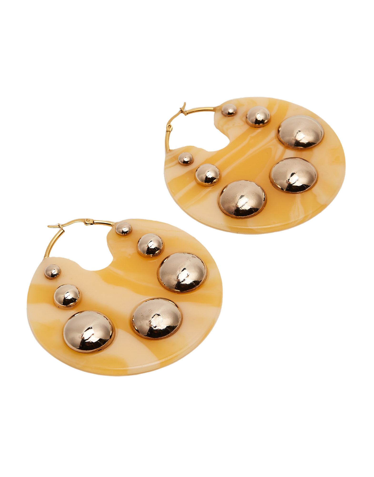 La DoubleJ Hathor Earrings Ivory EAR0036POL003SOLIDWH04