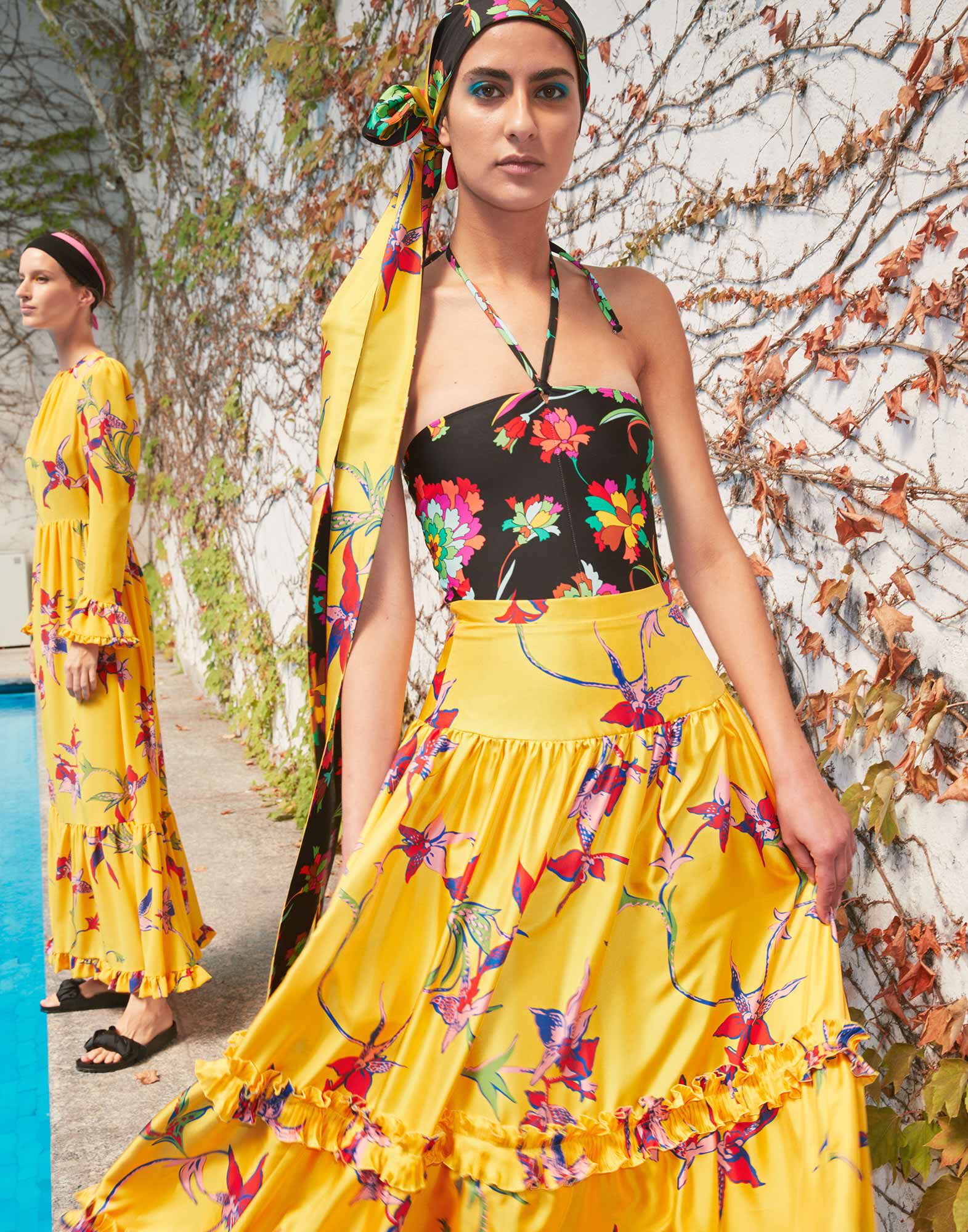 LaDoubleJ Salsa Skirt Orchidea Giallo SKI0020SIL001ORC0002