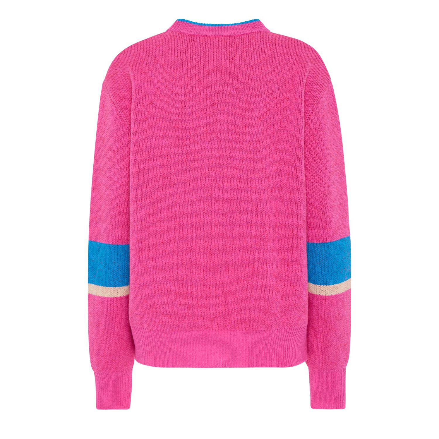 La Doublej Joy Sweater In Color Block Pink & Red