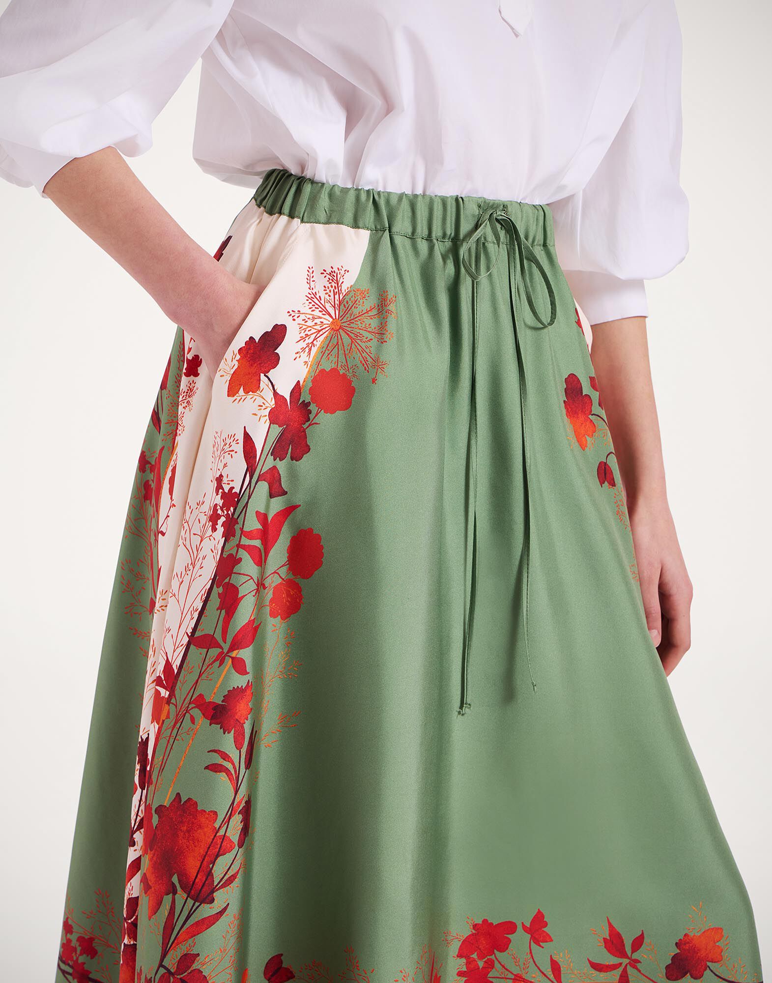 La DoubleJ Drawstring Skirt Woodland Plac&eacute;e Camouflage SKI0106SIL006WOD01GR08