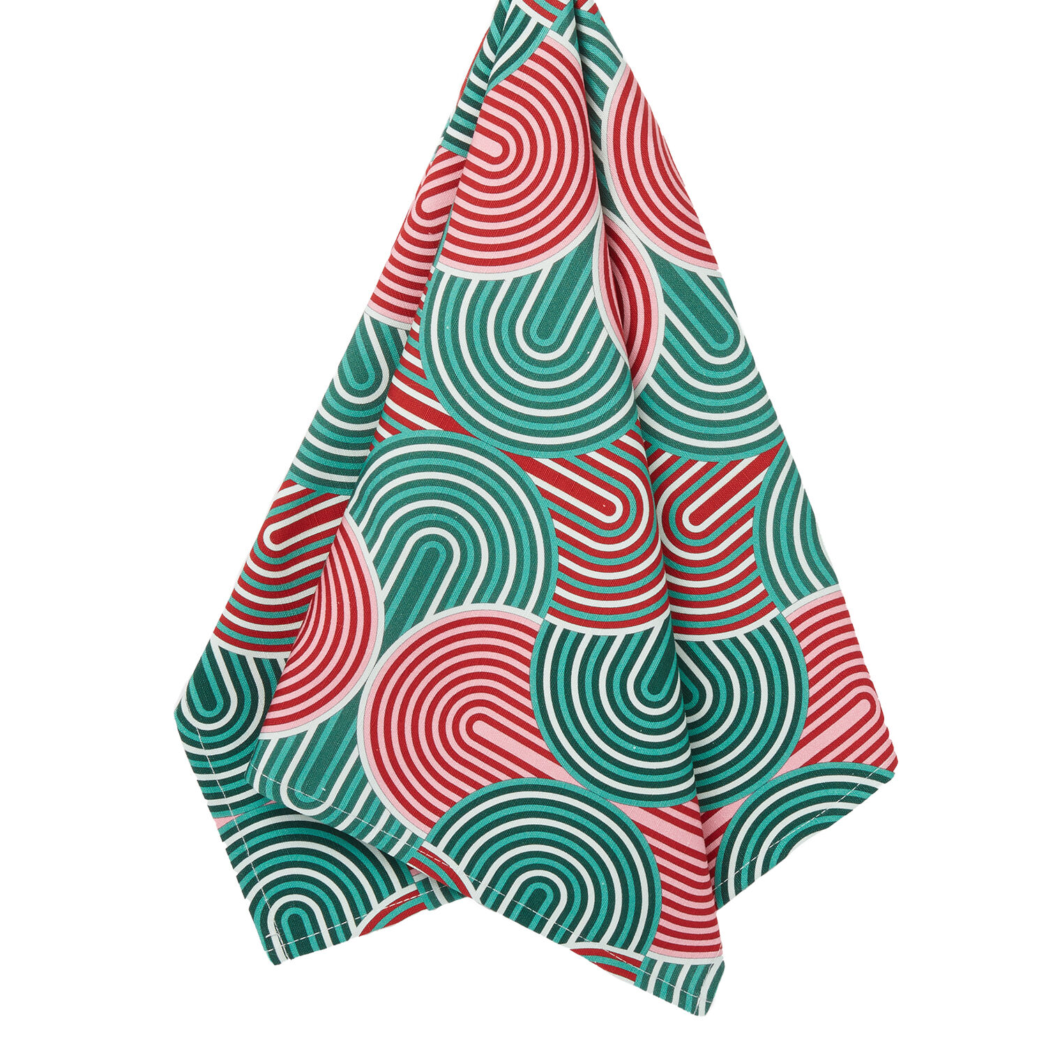La Doublej All-over Graphic Print Dishtowel In Slinky Verde