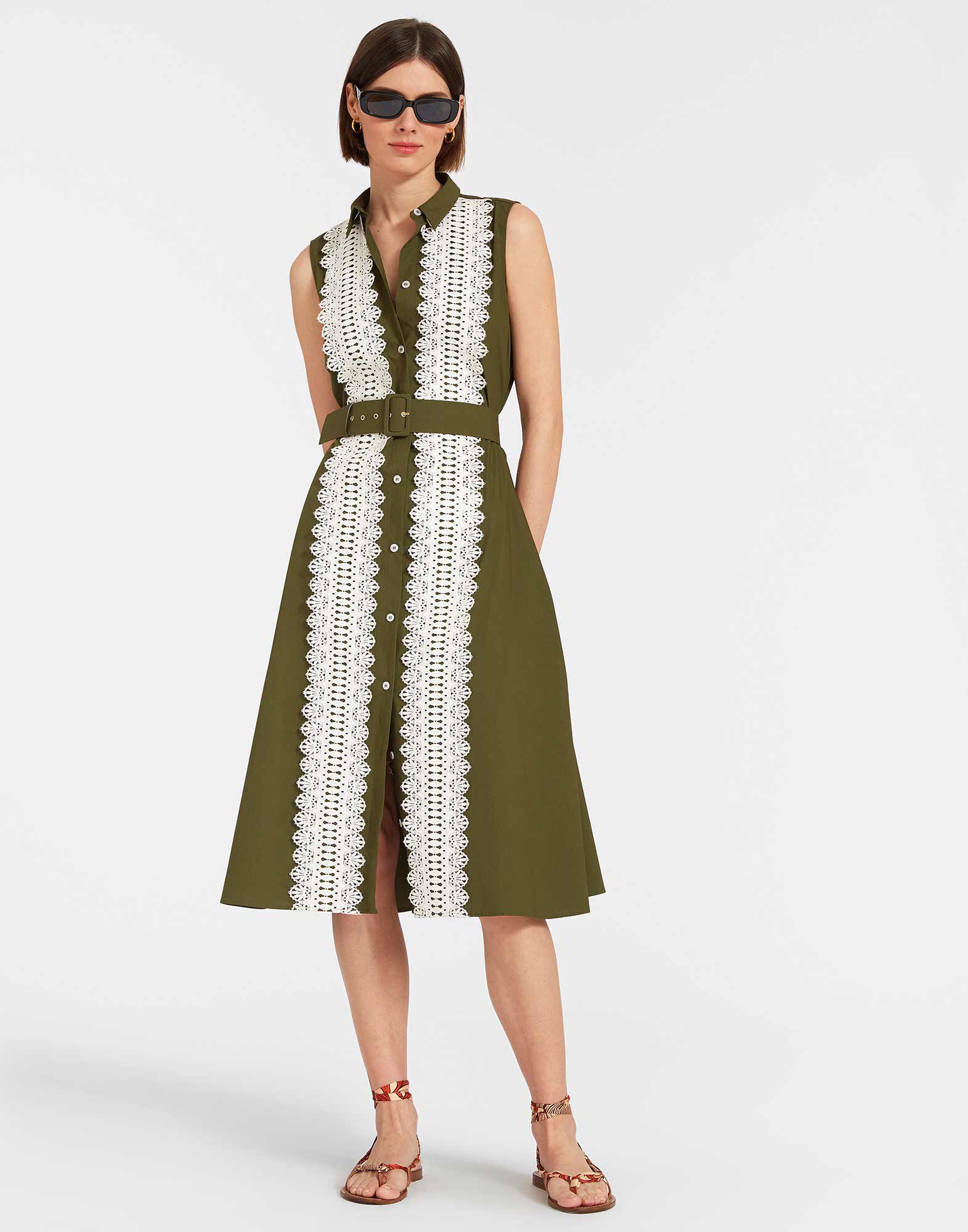 La DoubleJ Tootsie Dress Solid Camouflage DRE0735COT043SOLIDGR08