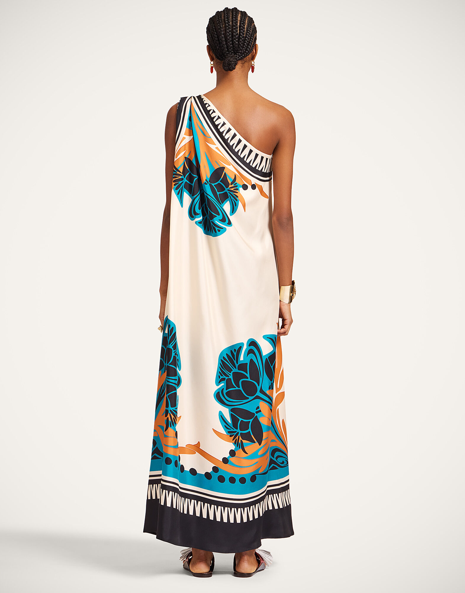 La DoubleJ Roy Dress Florence Plac&eacute;e Ivory DRE0304SIL006FLO02WH04