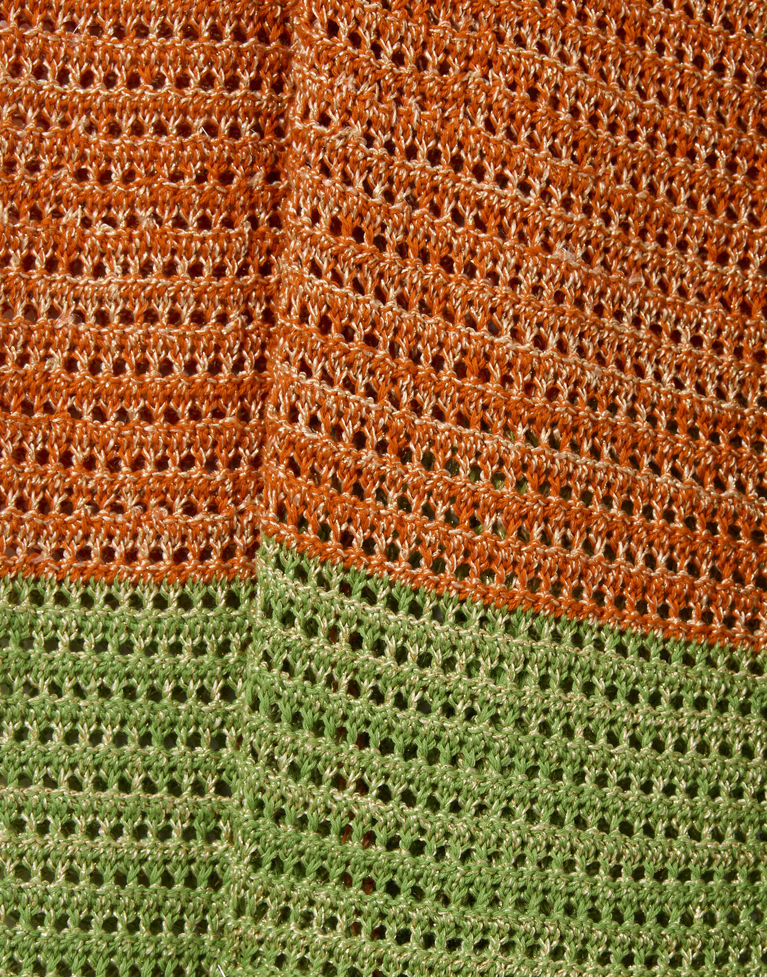 La DoubleJ Eight Counts Cardigan Color Block Orange & Green PUL0349KNI199VA467OR02