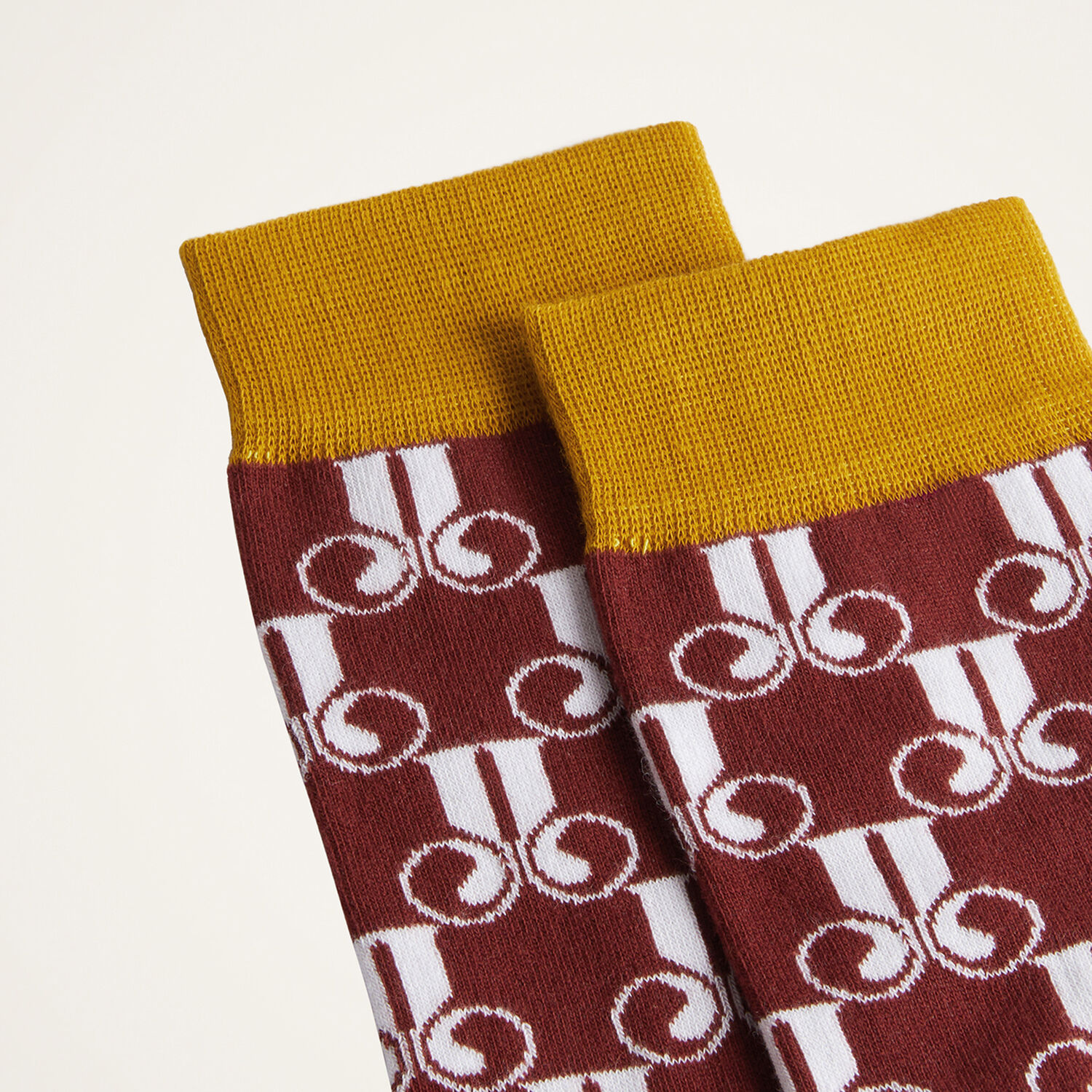  La Doublej Small Accessories Women - All Time Socks La Doublej Monogram Bordeaux One Size 80% Cotton 18% Polyamide 2% Elastan 