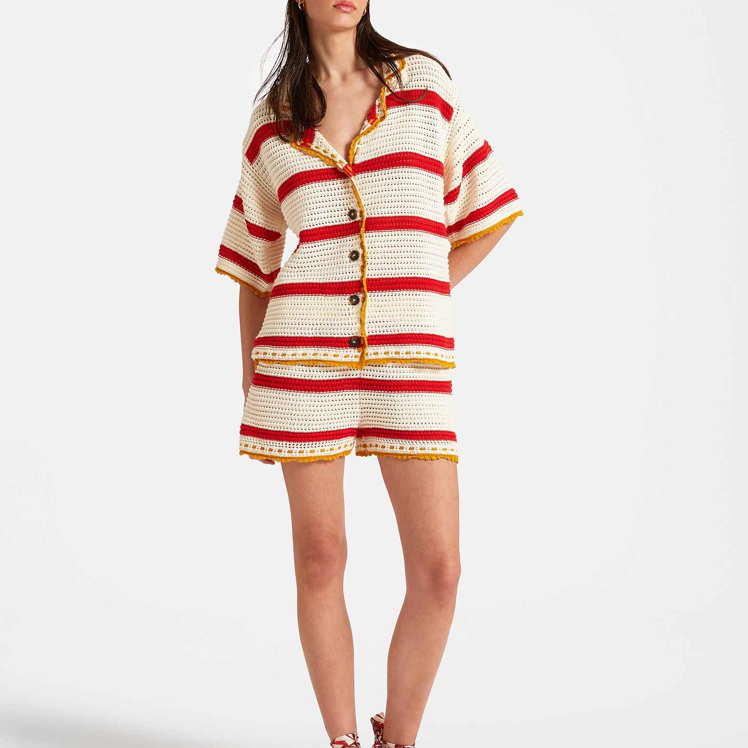 La Doublej Salt'n'vinegar Jacket In Cream & Red