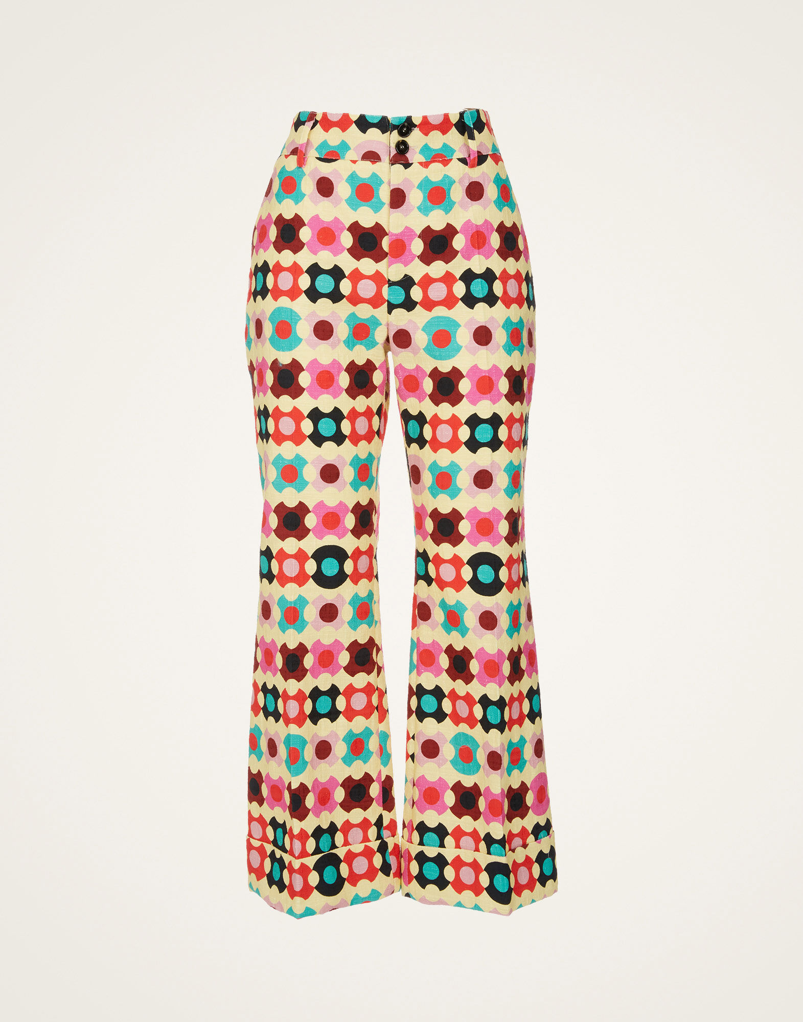 La DoubleJ Hendrix Pants Groovy Dot Giallo TRO0014COT005GRO0003