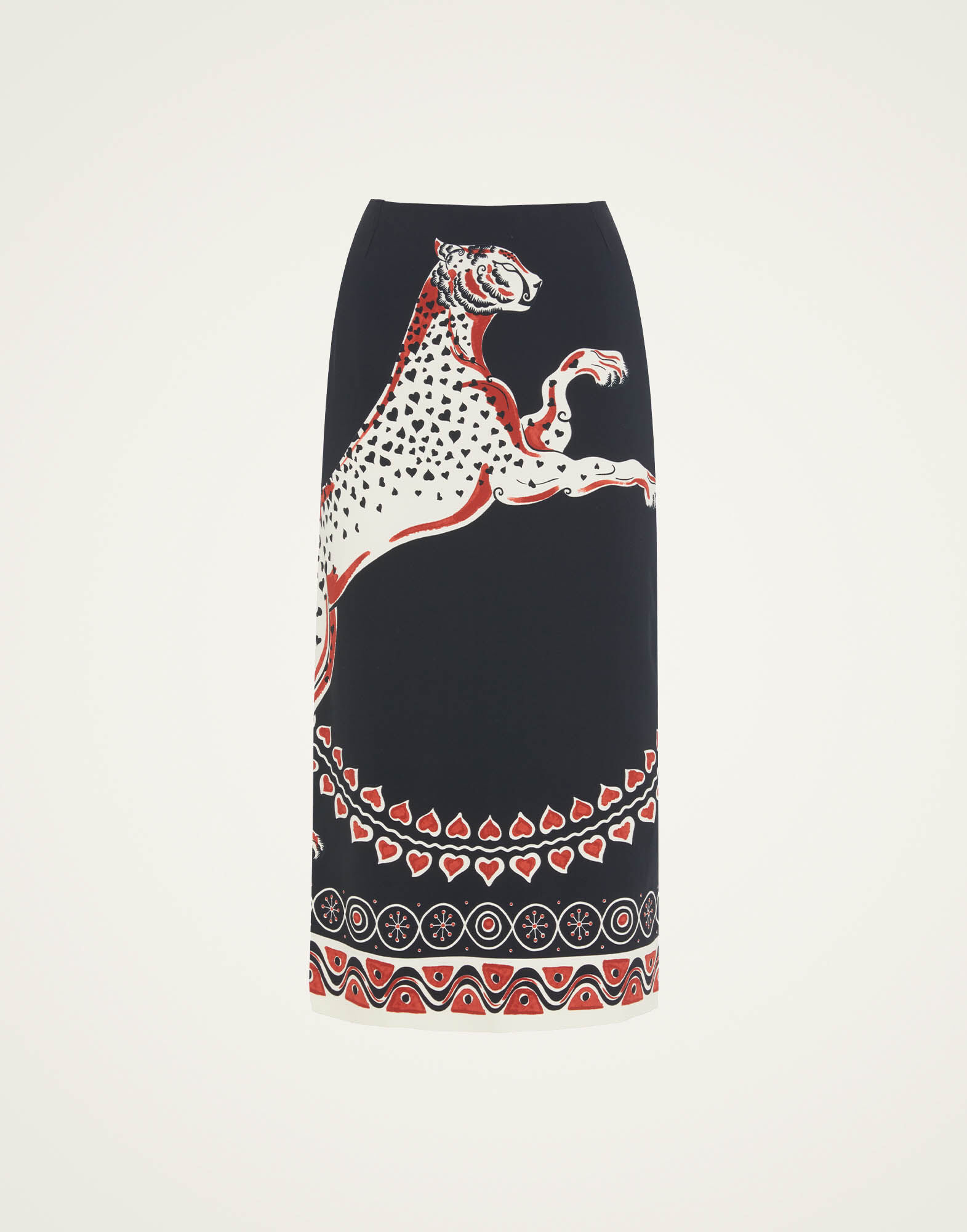 Pencil Skirt in Gattopardo Placée Black for Women | La DoubleJ