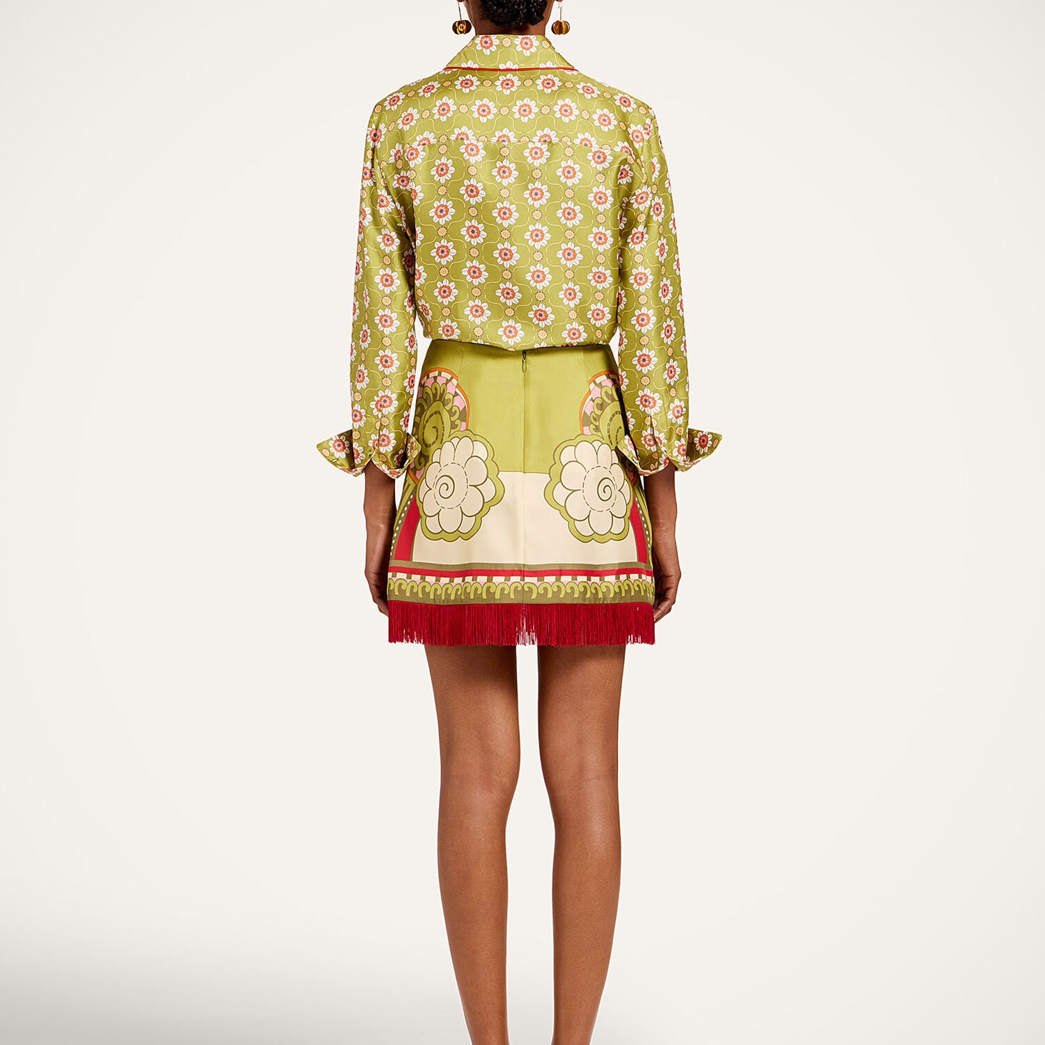  La Doublej Summer 2026 Collection: Vip Early Access Women - Mini Foulard Skirt Ambrosia Placée Green 40 100% Silk 