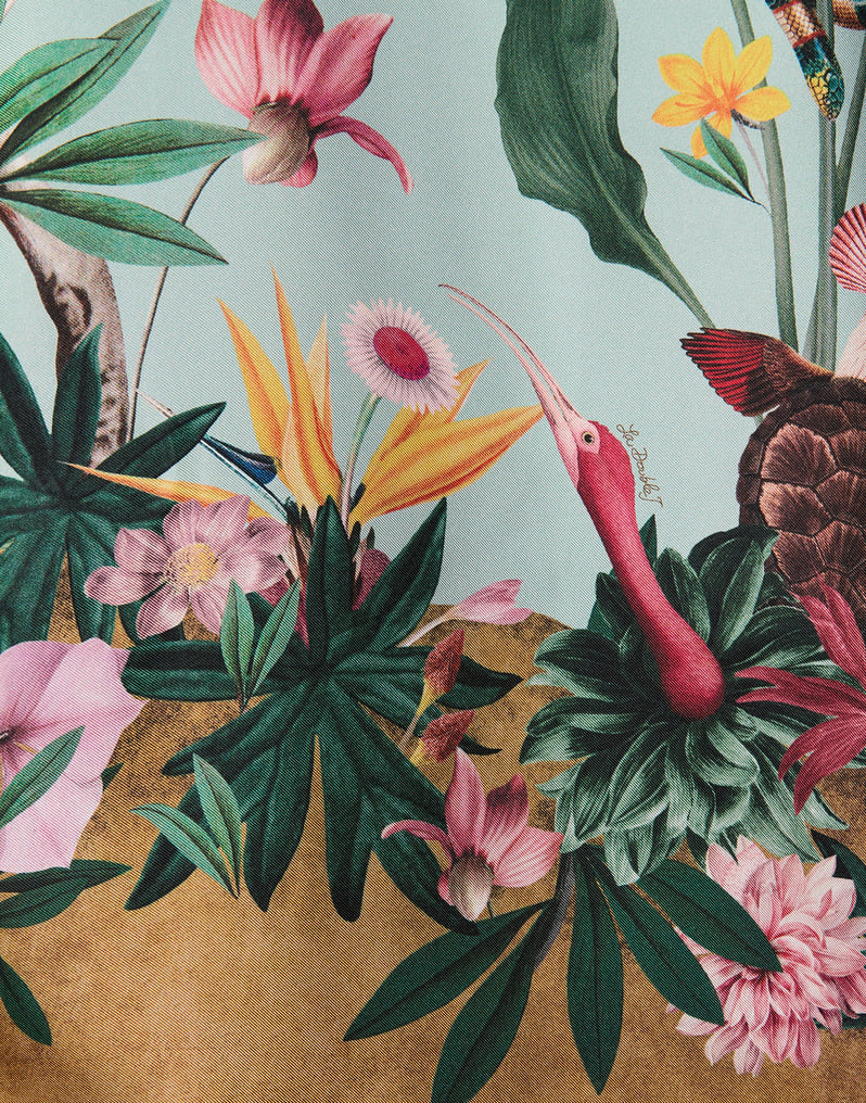 La DoubleJ Swing Dress La DoubleJ Swing Dress Zooflora Placée Light Blue DRE0316SIL001ZOF04BU01