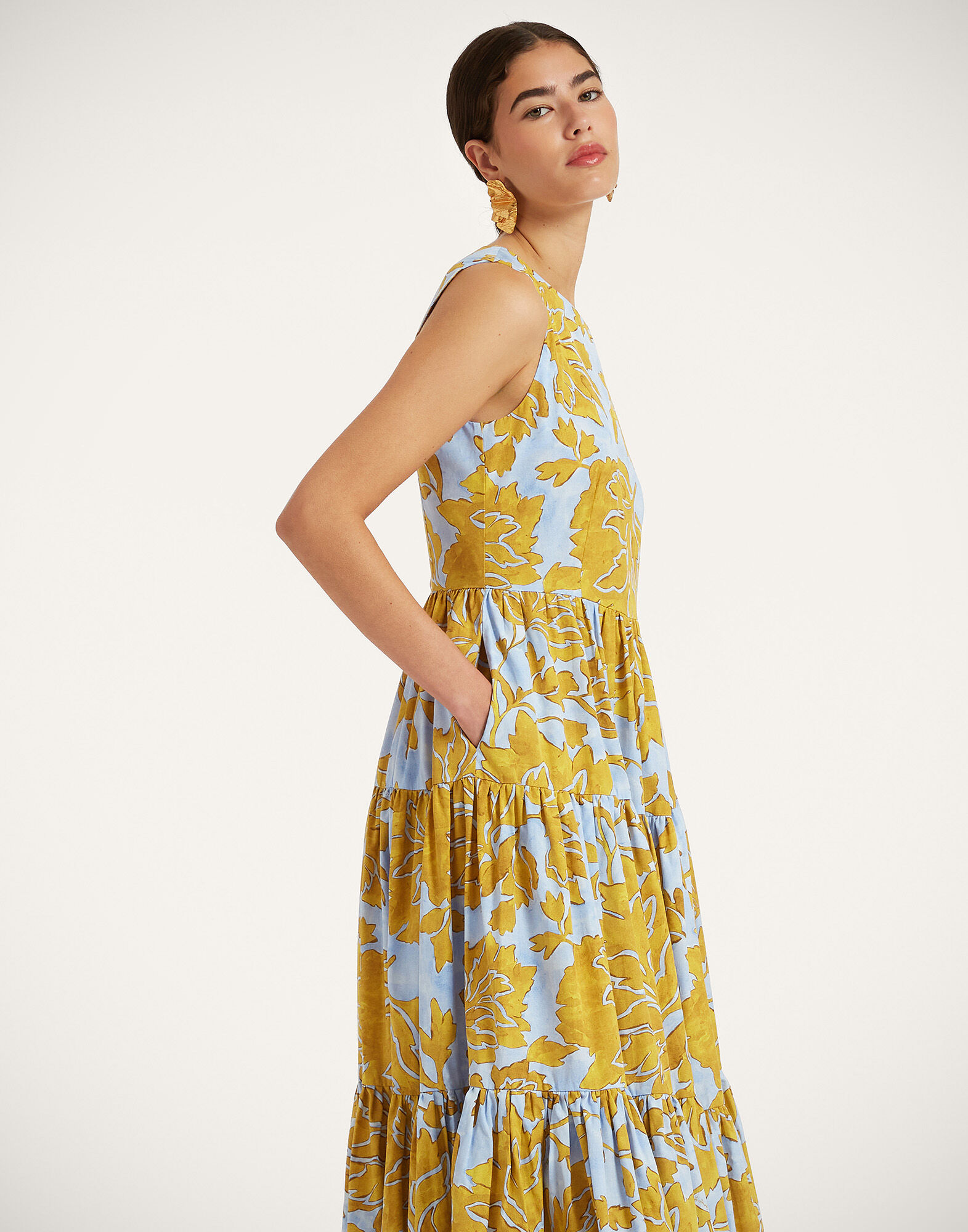 La DoubleJ Sleeveless Big Dress Tangle Light Blue DRE0185COT039TAN01BU01