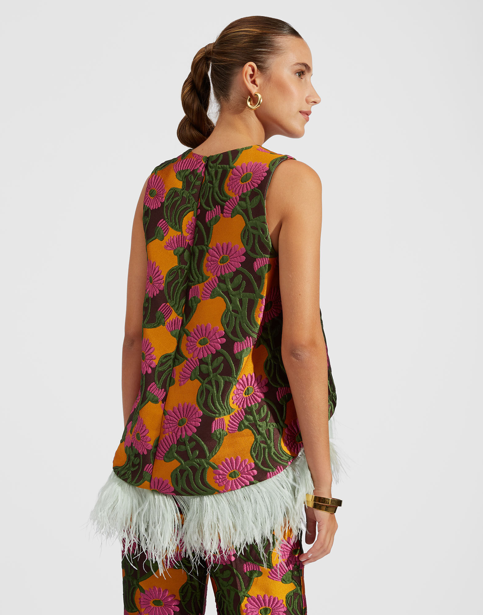 La DoubleJ La Scala Top (With Feathers) Orange Gerber TOP0013JAC036GER0005