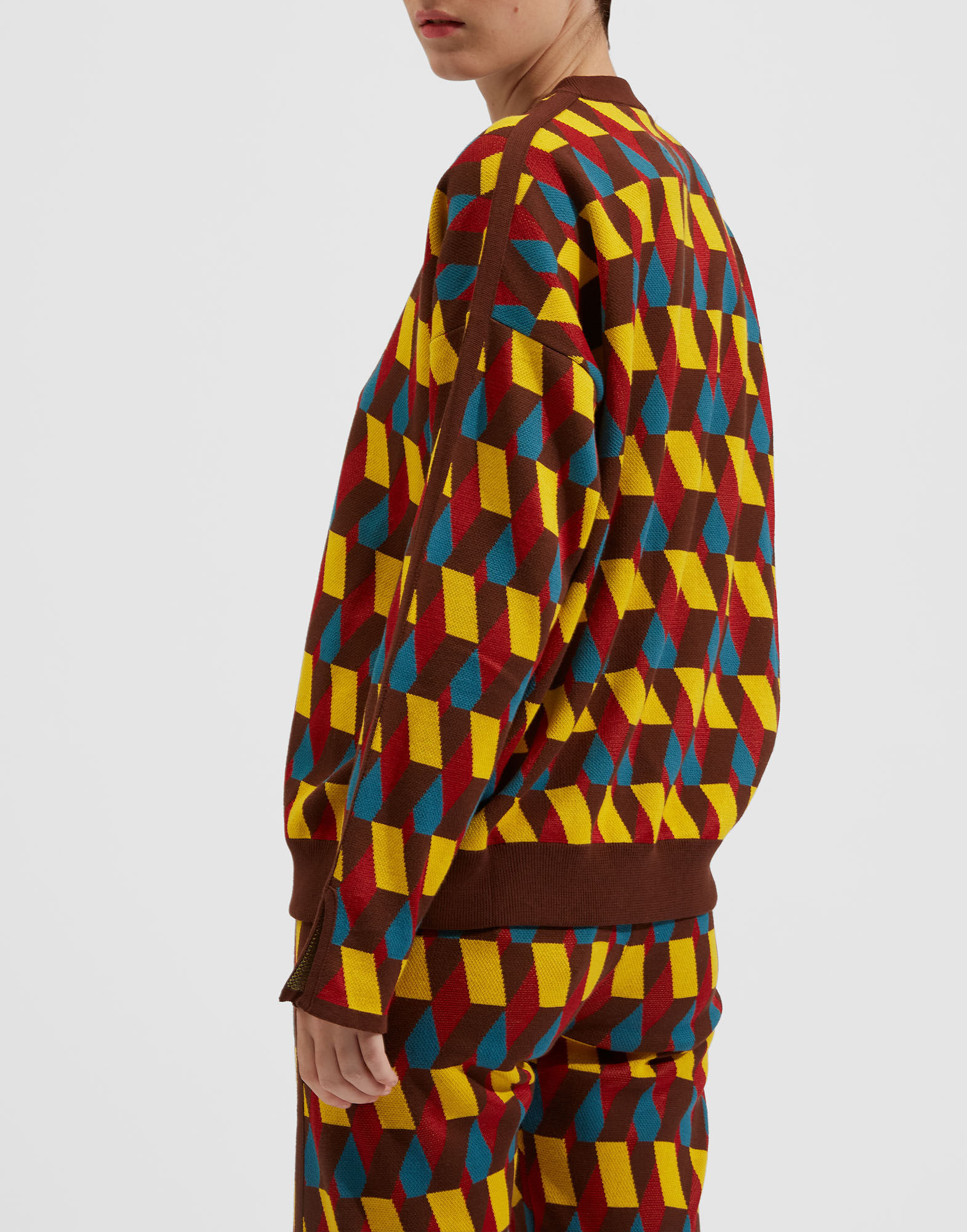 La DoubleJ Knit Leisure Jumper Giallo / Moro / Azzurro PUL0105KNI044VAR0145