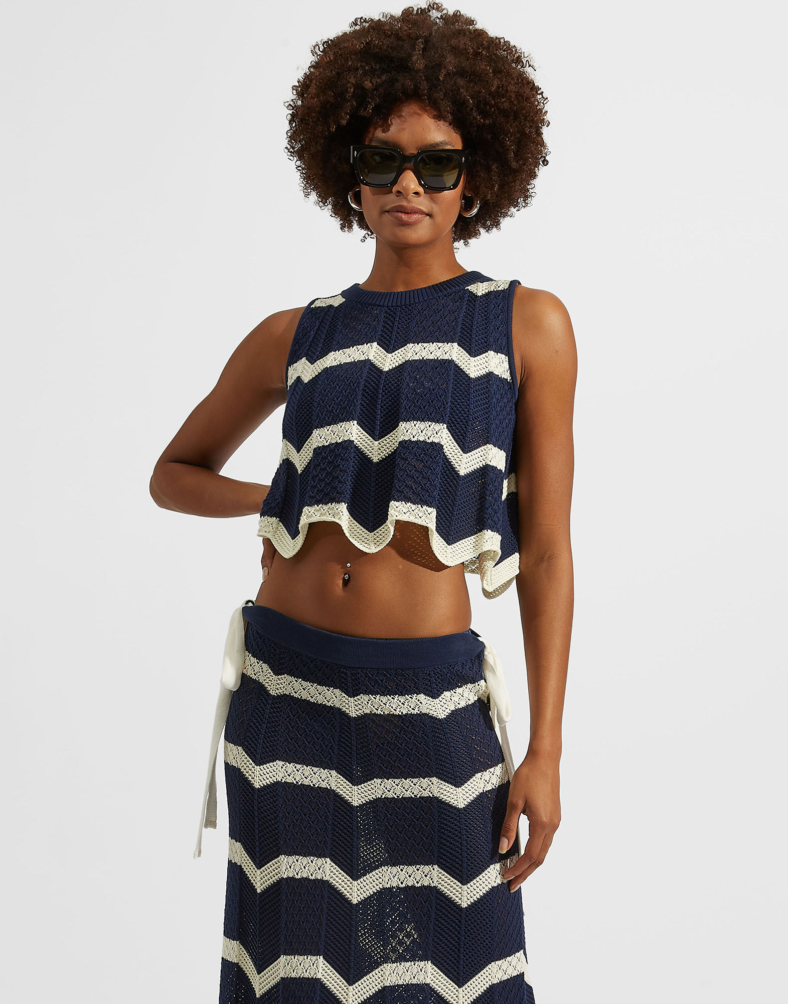 La DoubleJ Chevron Top Navy / Avorio PUL0145KNI079VA160BU06