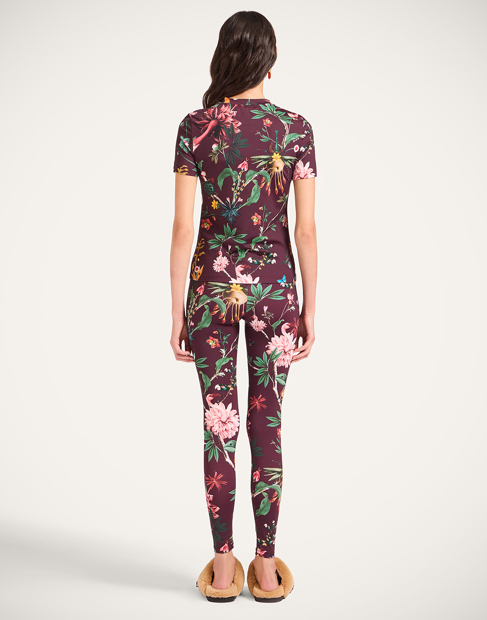 La DoubleJ Leggings Zooflora Burgundy TRO0013JER005ZOF02RE02