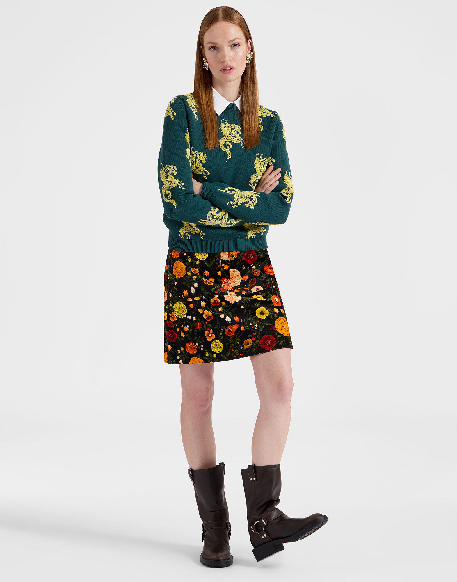 La DoubleJ Gryphos Sweater Dark Green PUL0205KNI121VA273GR03