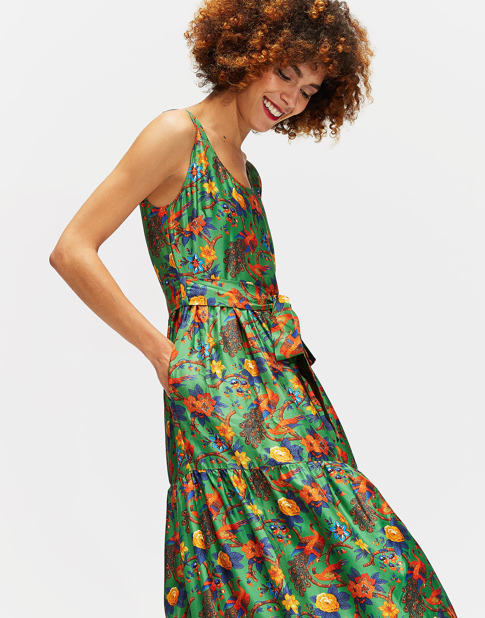 LaDoubleJ Pellicano Dinner Dress Pavone Verde DRE0034SIL001PAV0003