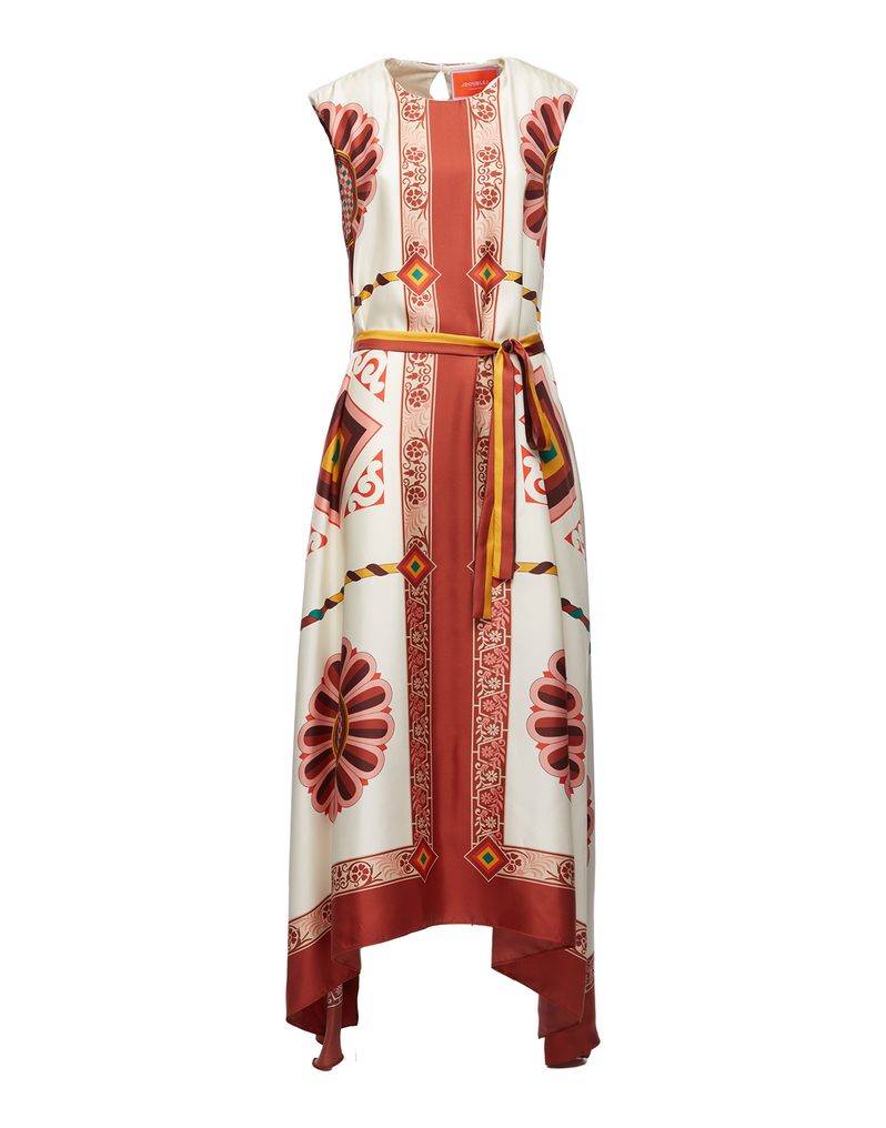 San Carlo Dress (Placed) in Macro Tiles Placed for Women | La DoubleJ