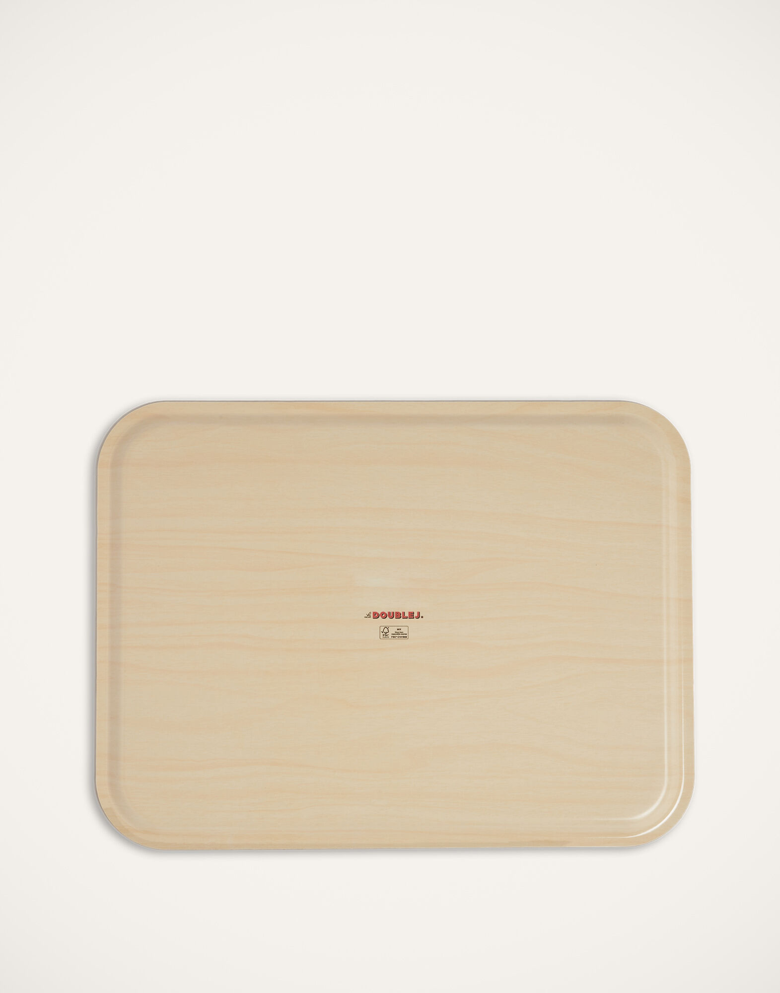 La DoubleJ Rectangular Printed Tray Cubi Blu TRA0001WOD001CUB0004