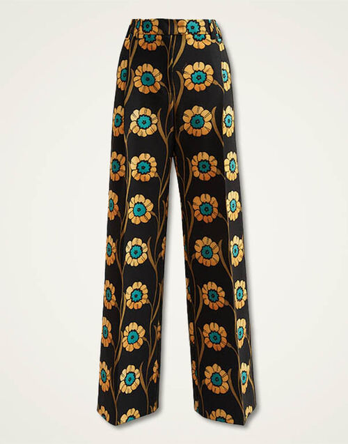 La DoubleJ Loose Pants Daisychain Black TRO0113JER034ROP01BL01