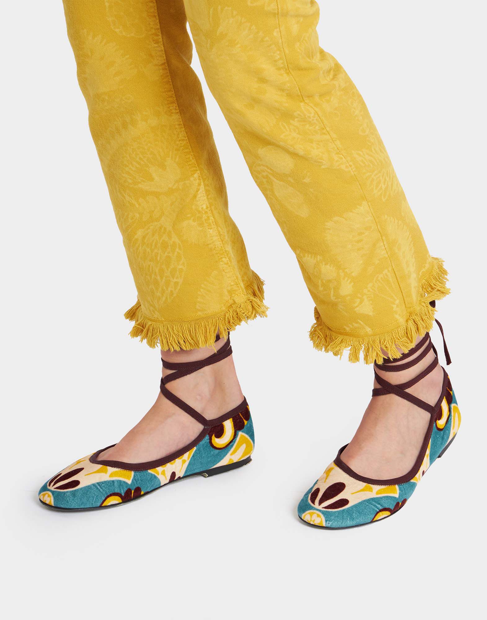 La DoubleJ Winter Ballerina Flats Dendera Light Blue SHO0090VEL001DEN01BU01