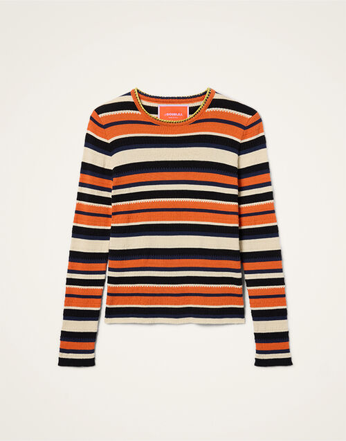 La DoubleJ Veneziana Top Multicolor Orange PUL0272KNI154VA375OR02