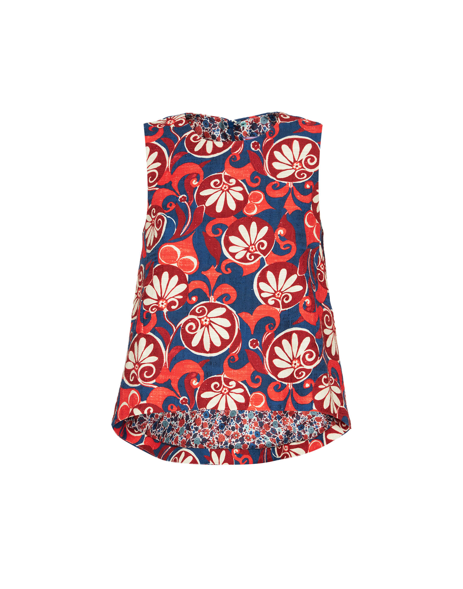 La DoubleJ La Scala Top Moonflower Navy TOP0016COT005MOO01BU06