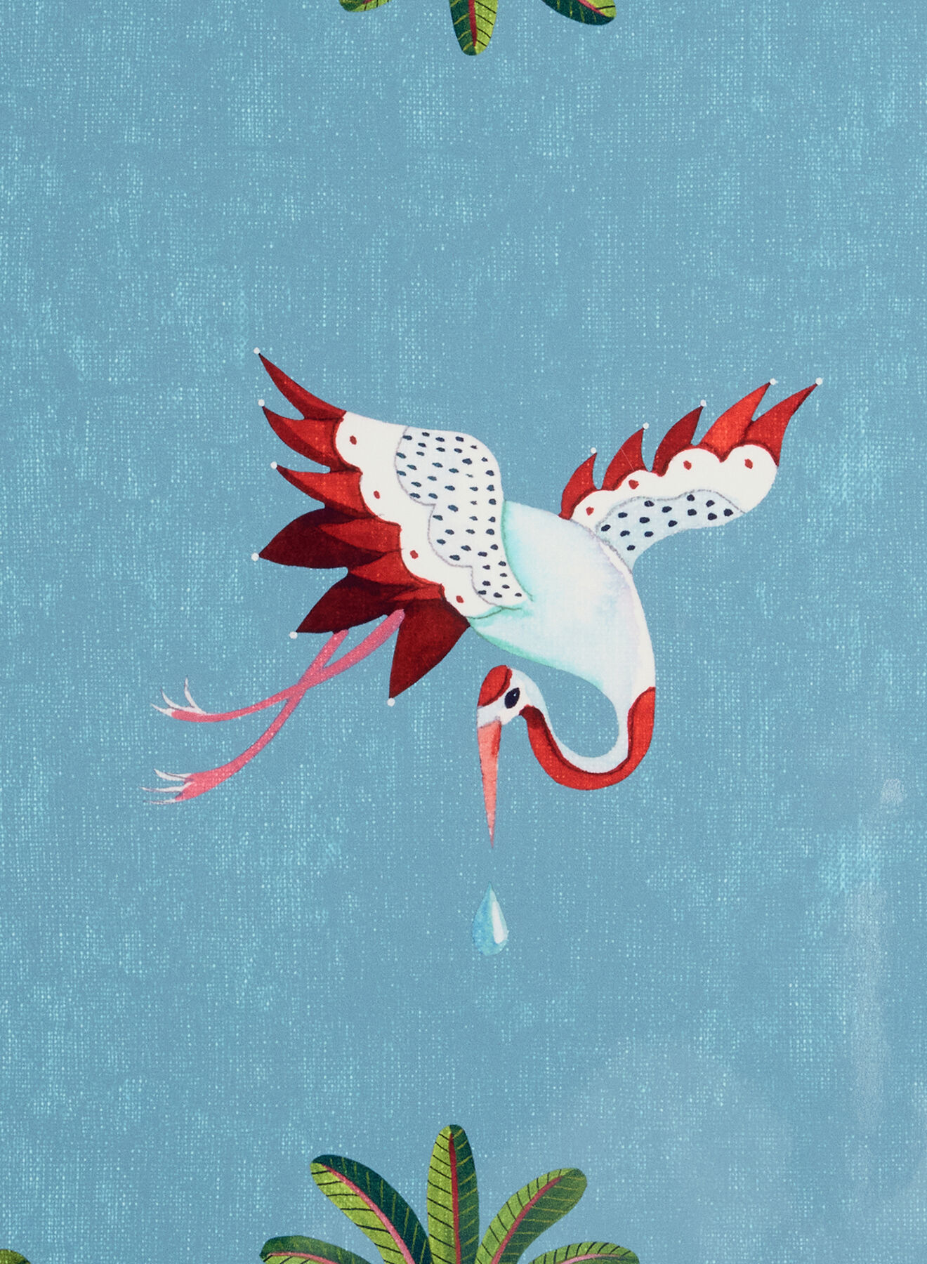 La DoubleJ Disk Placemats Set of 2 Spirit Stork Sky Blue PMT0032CRK001HLE09BU10