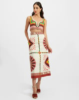 La DoubleJ Baia Skirt &#40;Placed&#41; Macro Tiles Placed SKI0081COT037MAC01WH01