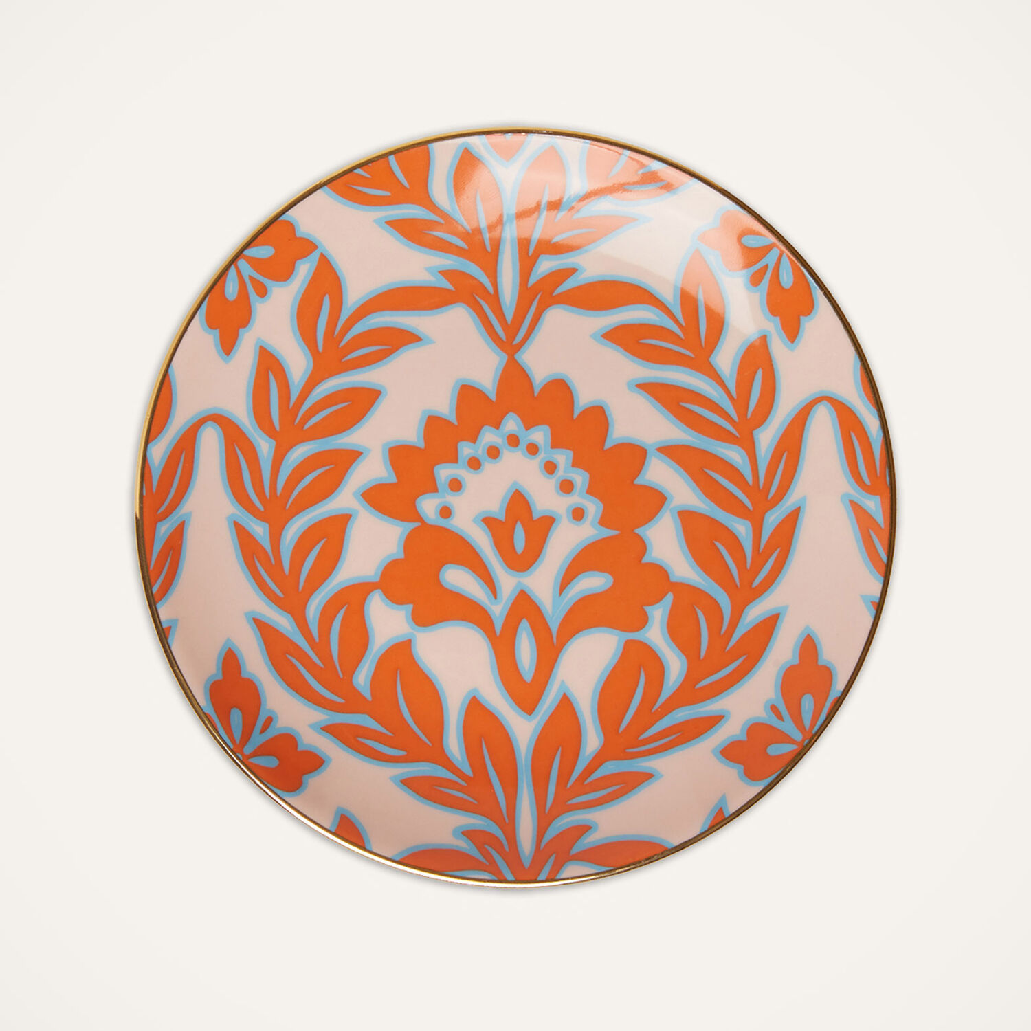  La Doublej Dessert & Side Plates Gend - Side Plates Set Of 2 Turquoise - Pink Garland One Size 100% Porcelain 