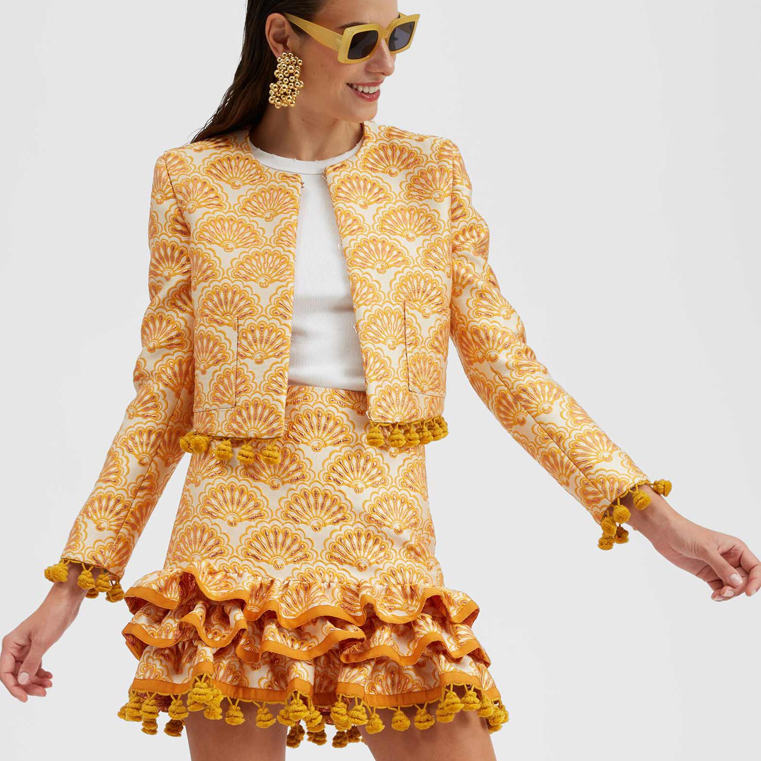 La Doublej Bijoux Jacket In Fans Gold