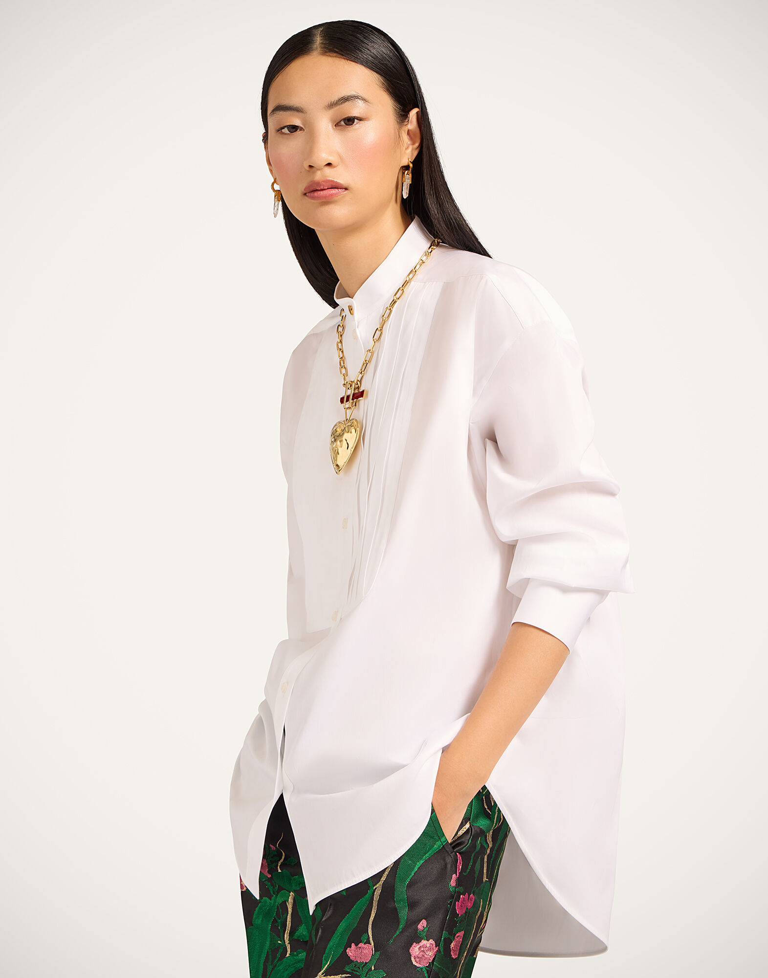 La DoubleJ Oversize Peggy Shirt Solid White SHI0150COT064SOLIDWH01