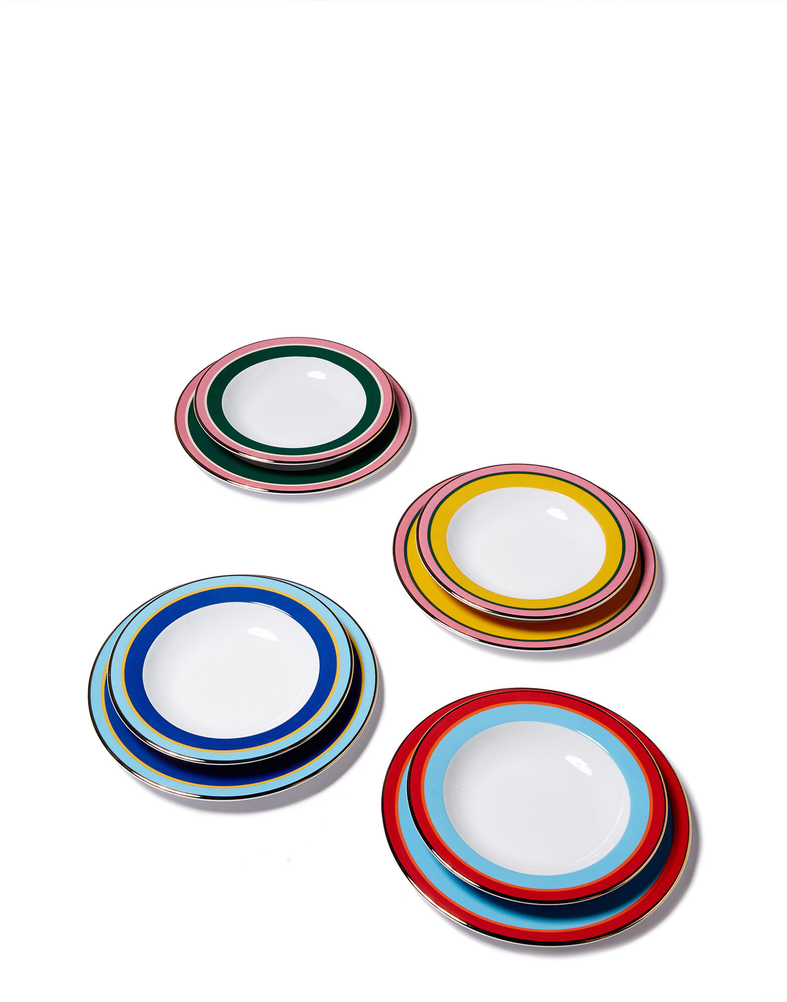 Libellula set of 6 dessert plates in multicoloured - La Double J