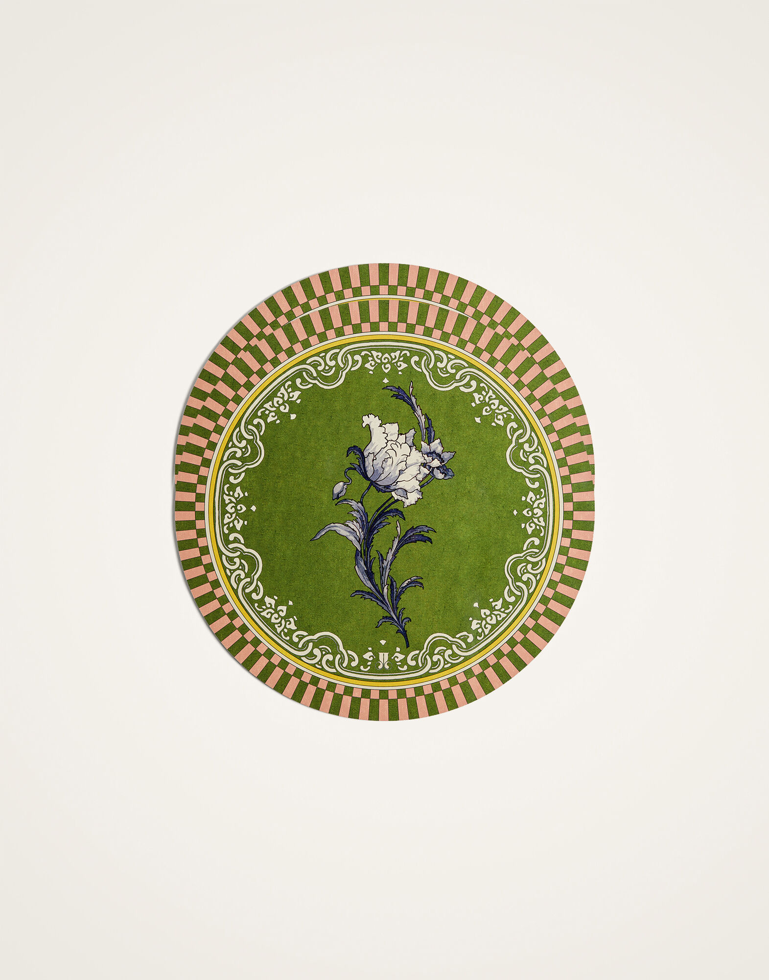 La DoubleJ Disk Placemats Set Of 2 Nymph Bloom Fiesole Green PMT0032CRK001NYB01GR16