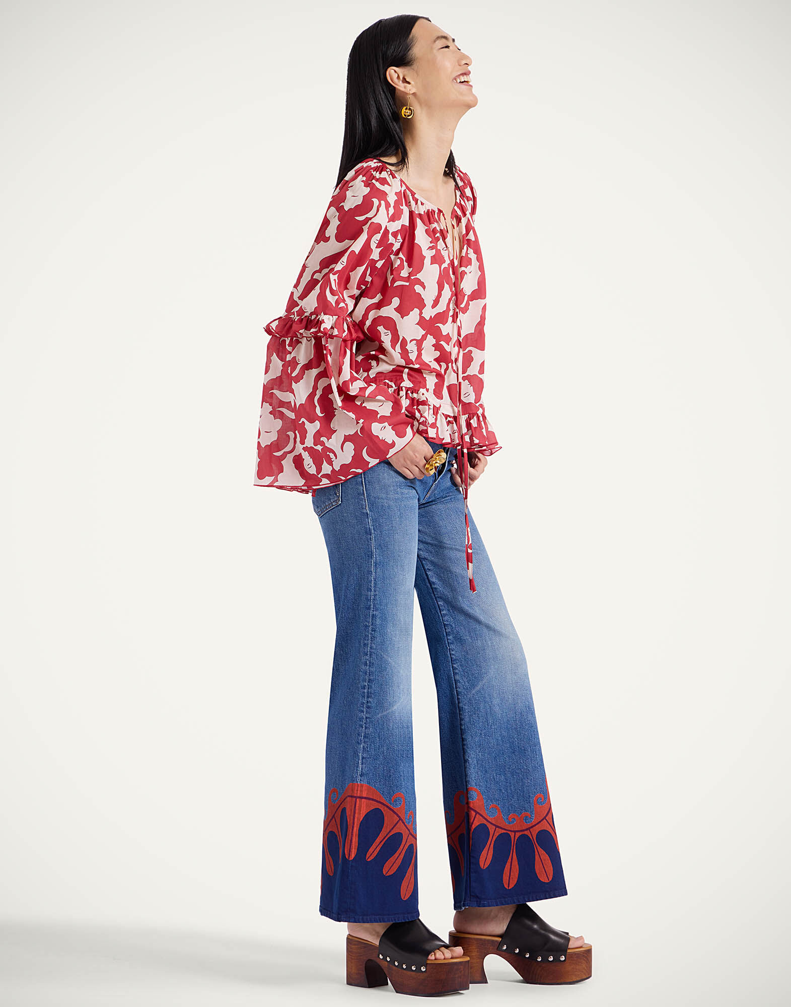 La DoubleJ Boho Blouse Mamma Red TOP0149COT003MAM01RE01