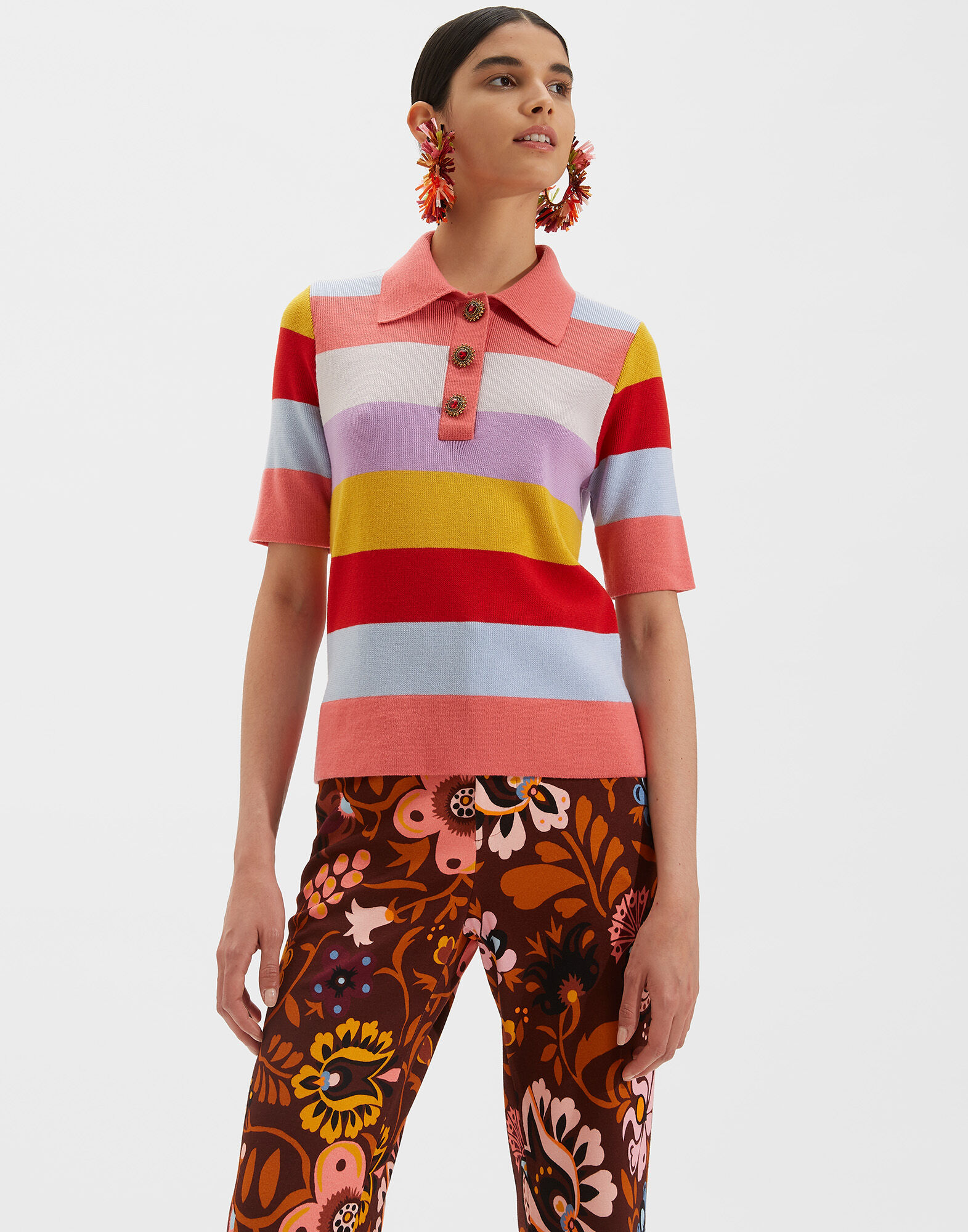 LaDoubleJ Polo Shirt Rosa Mix PUL0060KNI025VAR0052