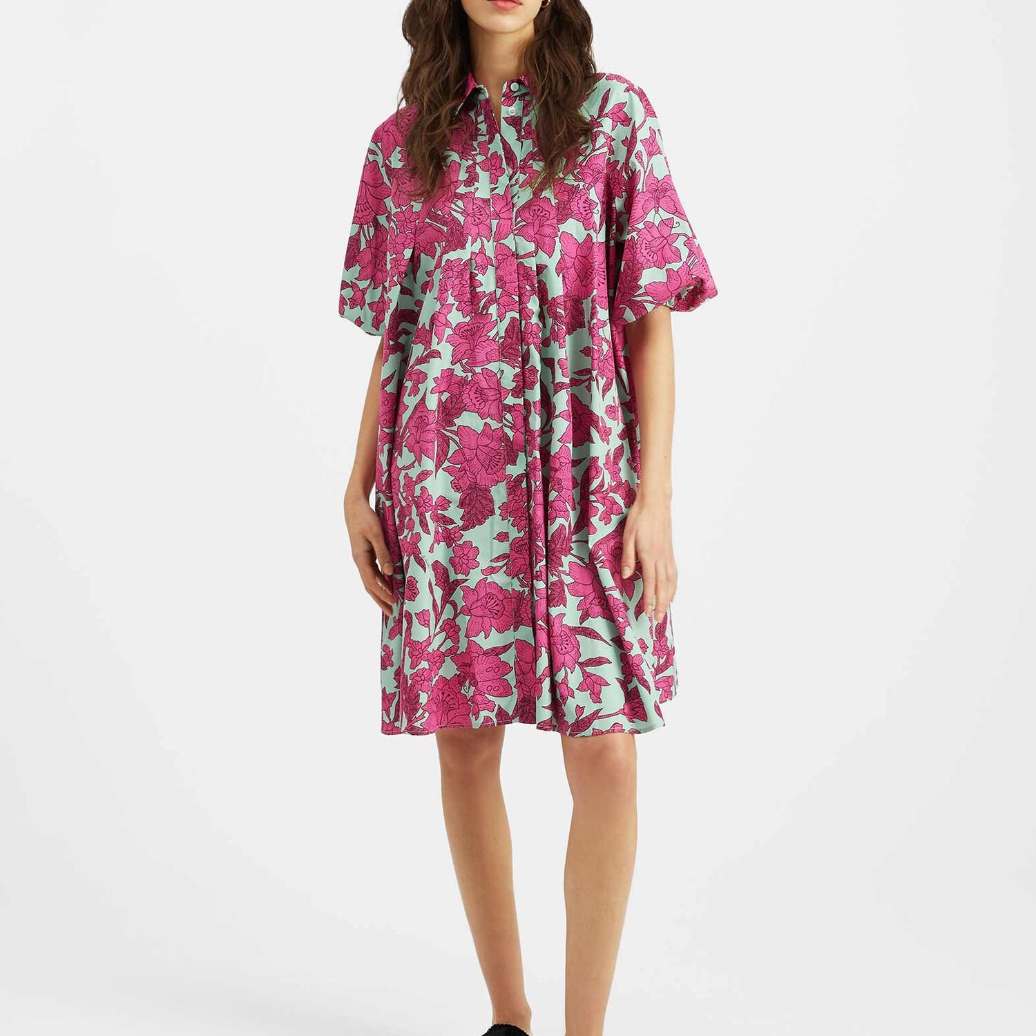La Doublej Sunburst Cotton Midi Dress In Lilium Purple