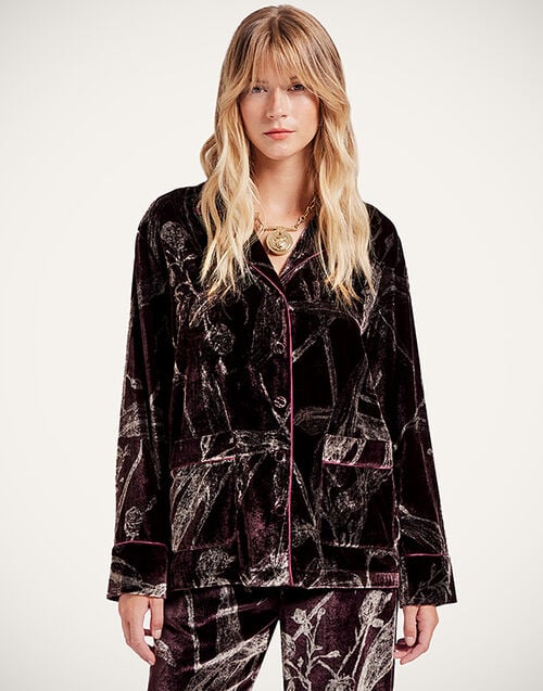 La DoubleJ Pajama Shirt La DoubleJ Pajama Shirt Bamboo Burgundy SHI0077DEV004BMB03RE07