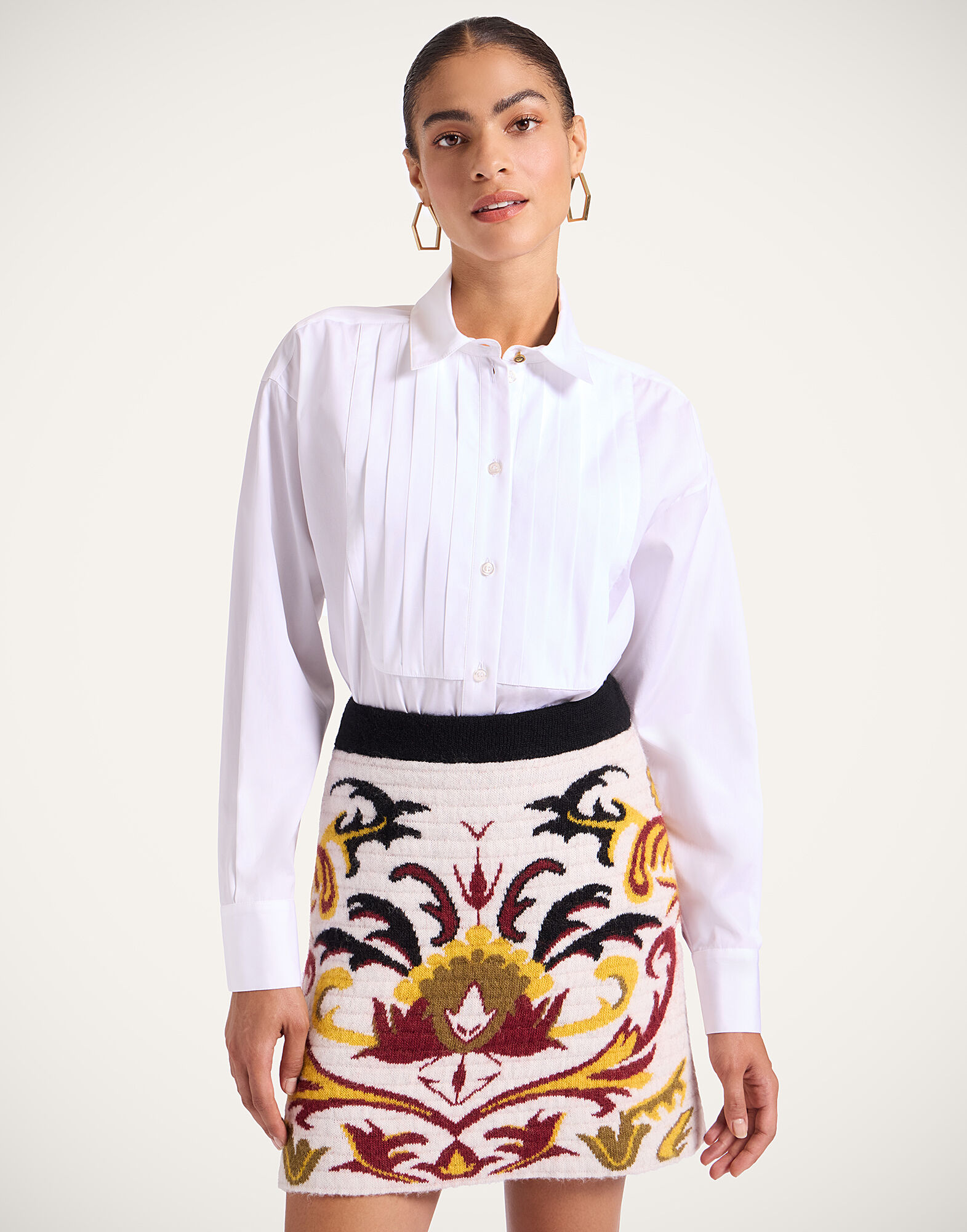 La DoubleJ Peggy Shirt Solid White SHI0115COT064SOLIDWH01