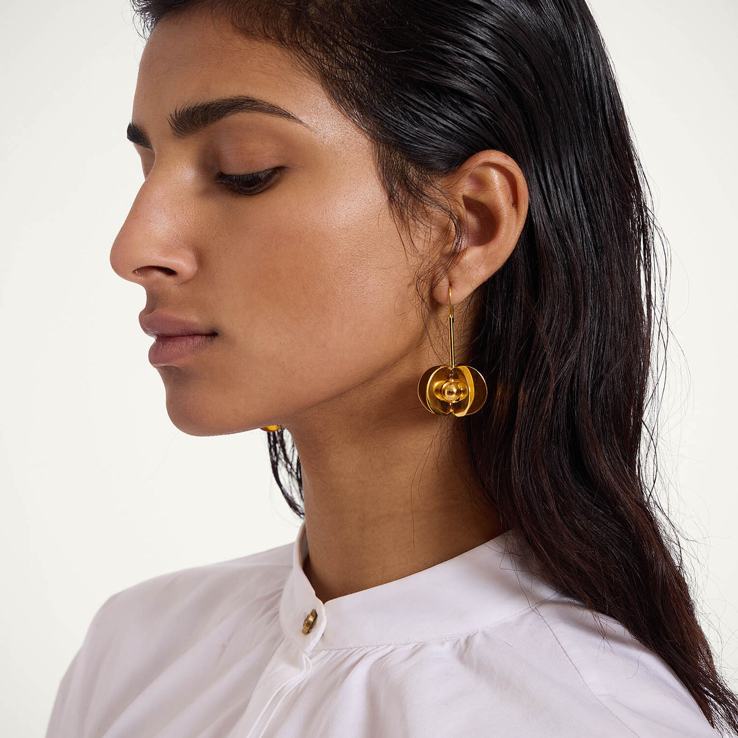 La Doublej Aura Earrings In Solid Gold