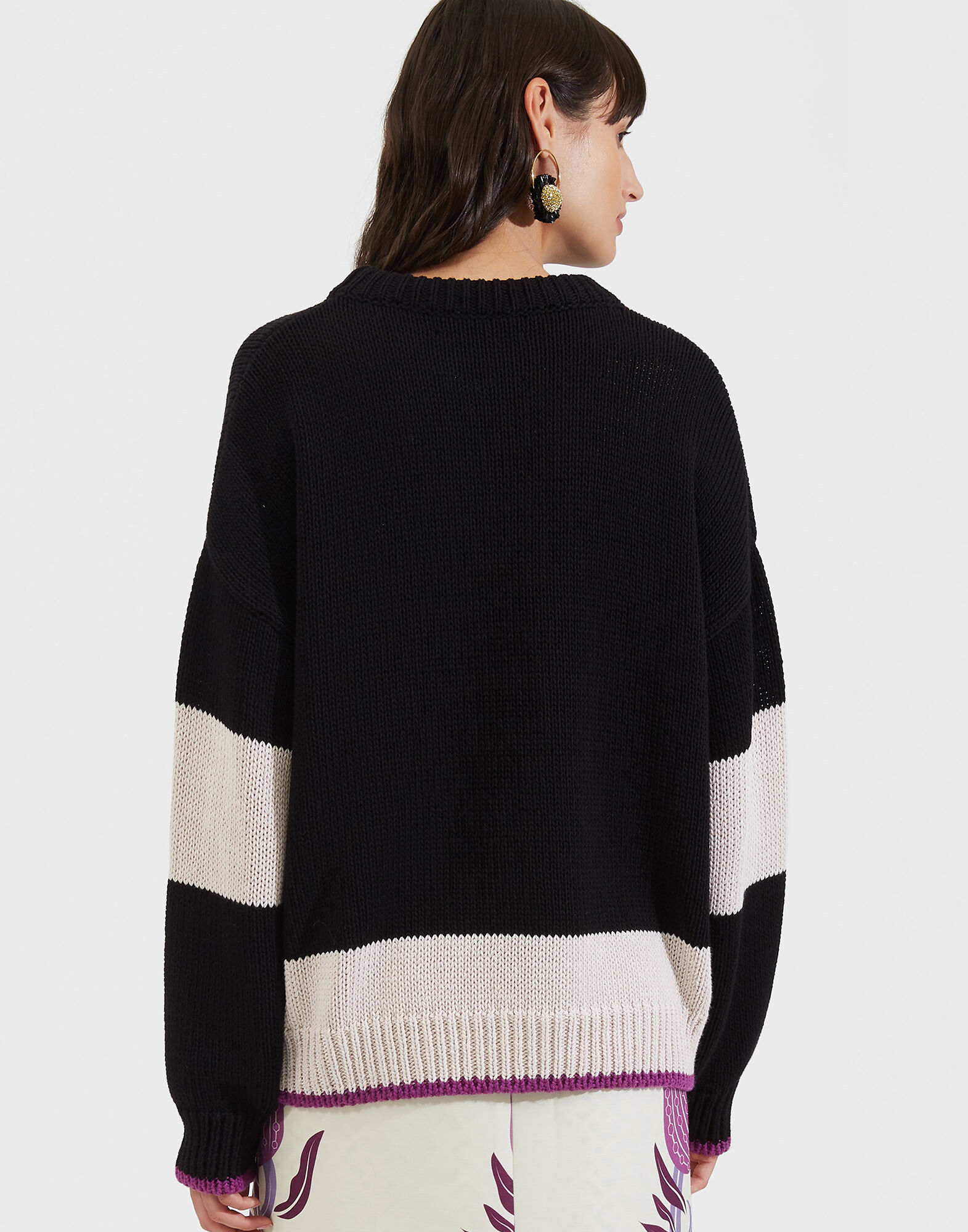 La DoubleJ Boy Sweater Nero-Bianco PUL0064KNI040VAR0070