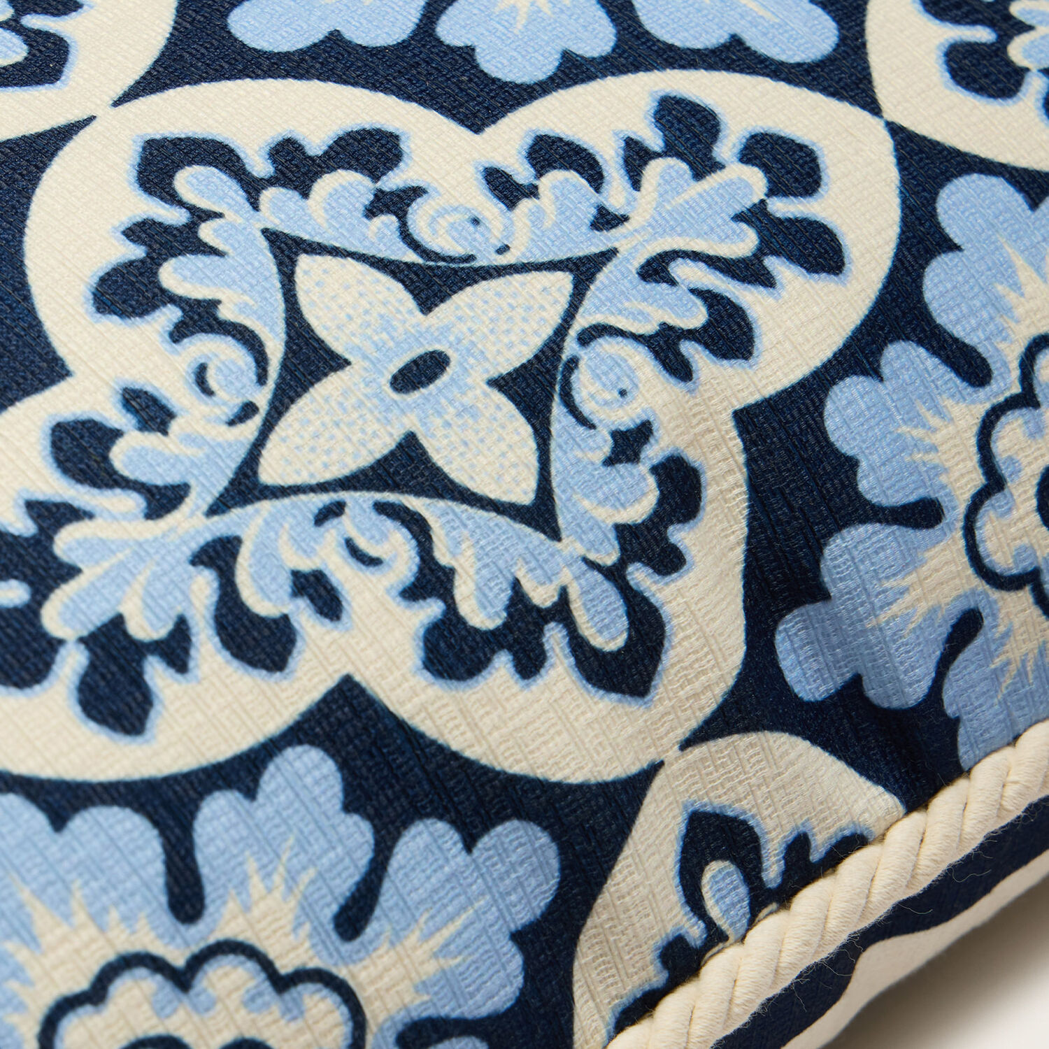 La Doublej Printed Cushion In Palazzo Blue
