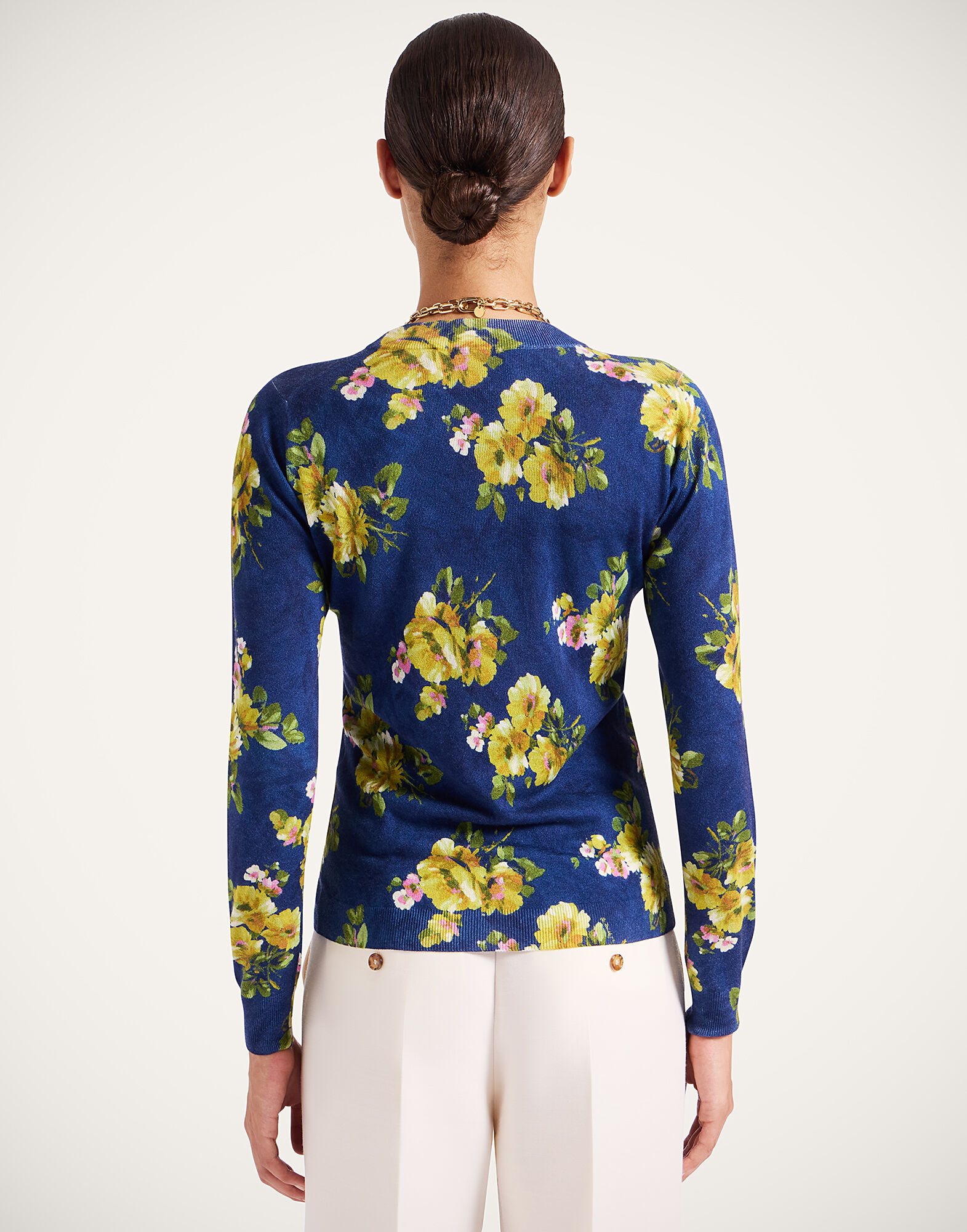 La DoubleJ Silky Crew Neck Riptide Midnight Blue PUL0305KNI172RIP01BU04