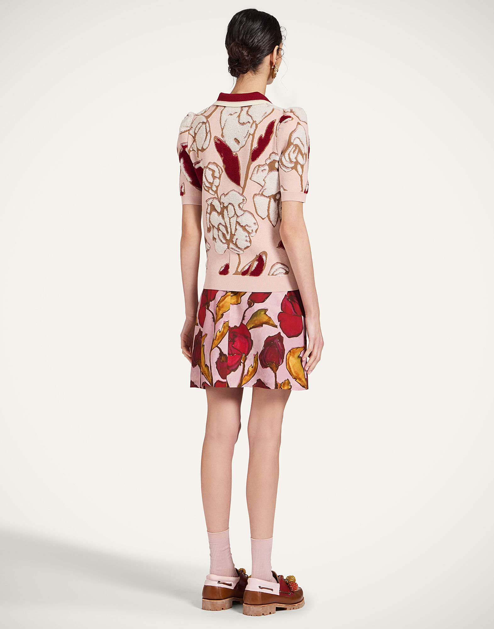 La DoubleJ Mini Foulard Skirt French Kiss Dusty Pink SKI0185SAB001FRK01PI10